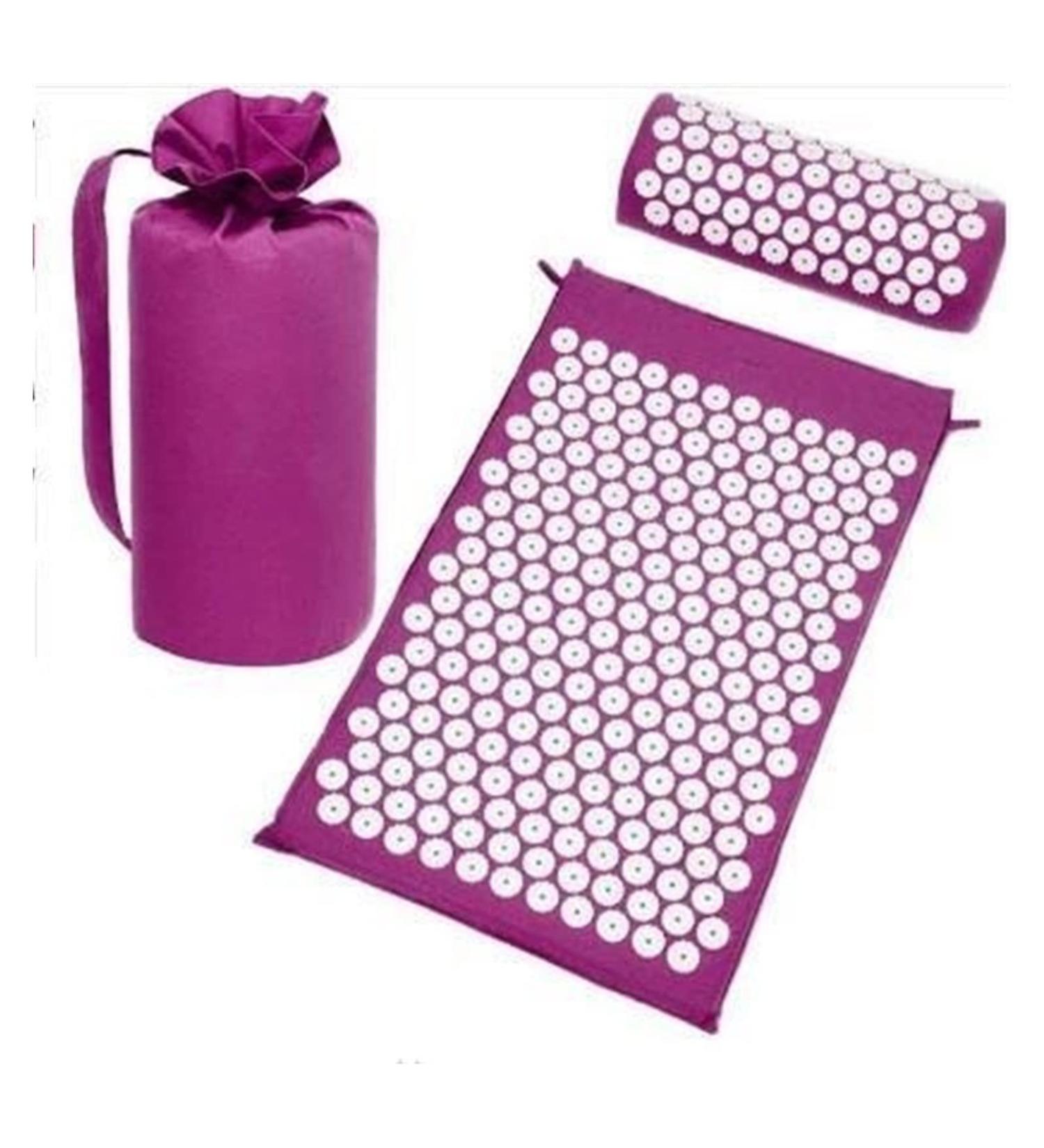 Dunlap Massage Cushion - Acupress Tower for Head Back & Foot Relief | Yoga Spike Anti-Stress Acupuncture Pad (Plum) - Buy Online on GoSupps.com