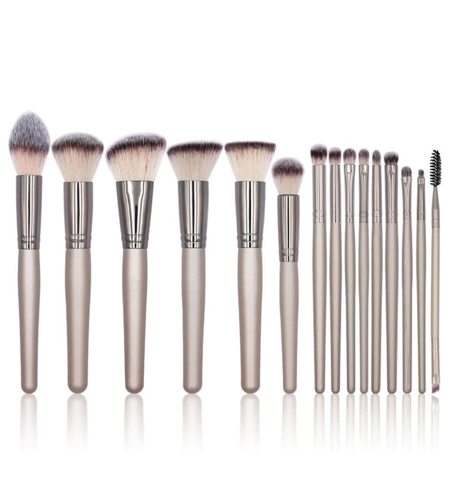 15-Piece Makeup Brush Set - Loose Powder Foundation & Eye Shadow Brushes | Premium Beauty Tools for Professional & Everyday Use - Buy Online on GoSupps.com
