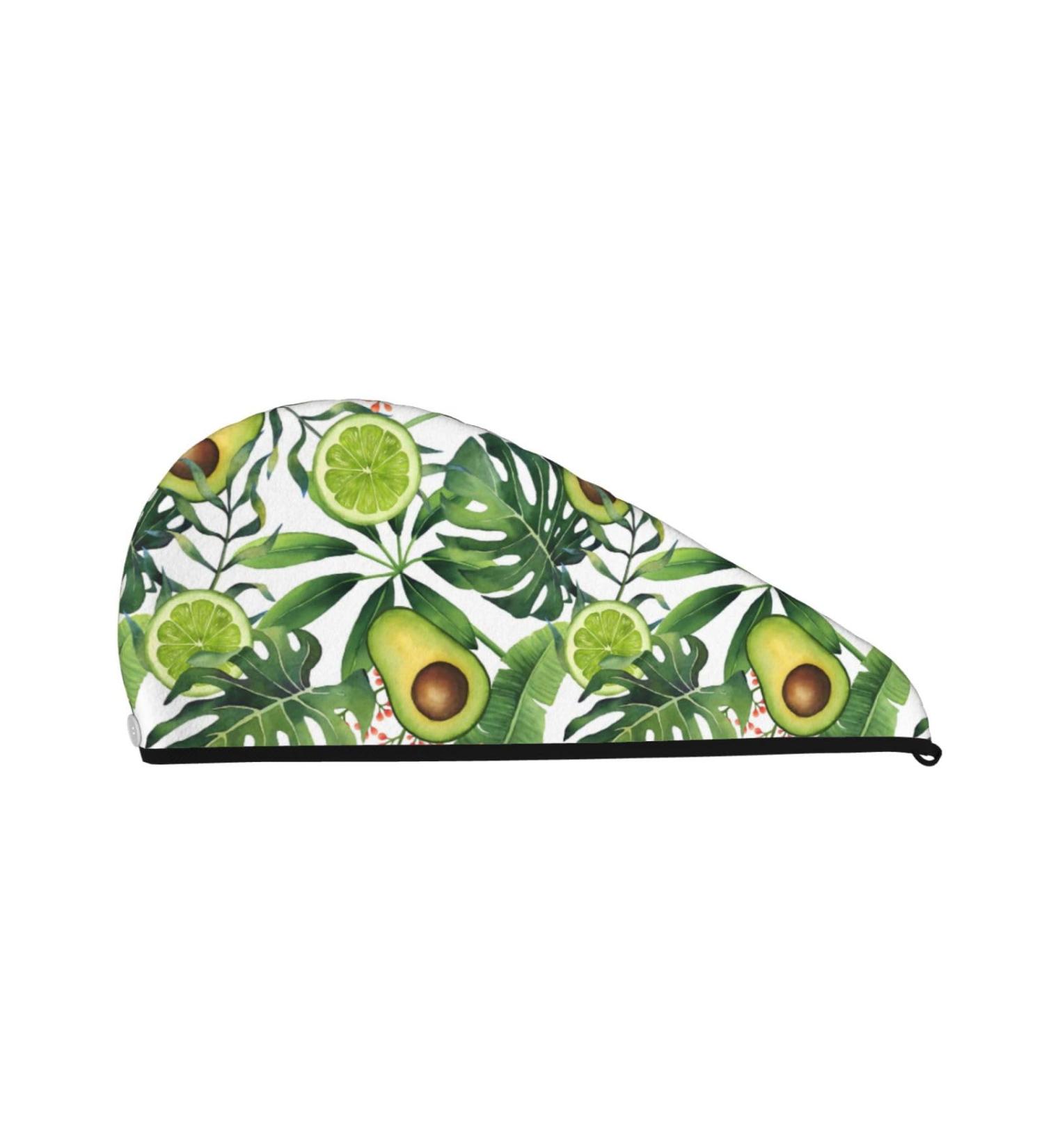Hair Towel Wrap - Quick Drying Towel Turban in Watercolor Green Tropical | Best Hair Drying Solution - Buy Online on GoSupps.com