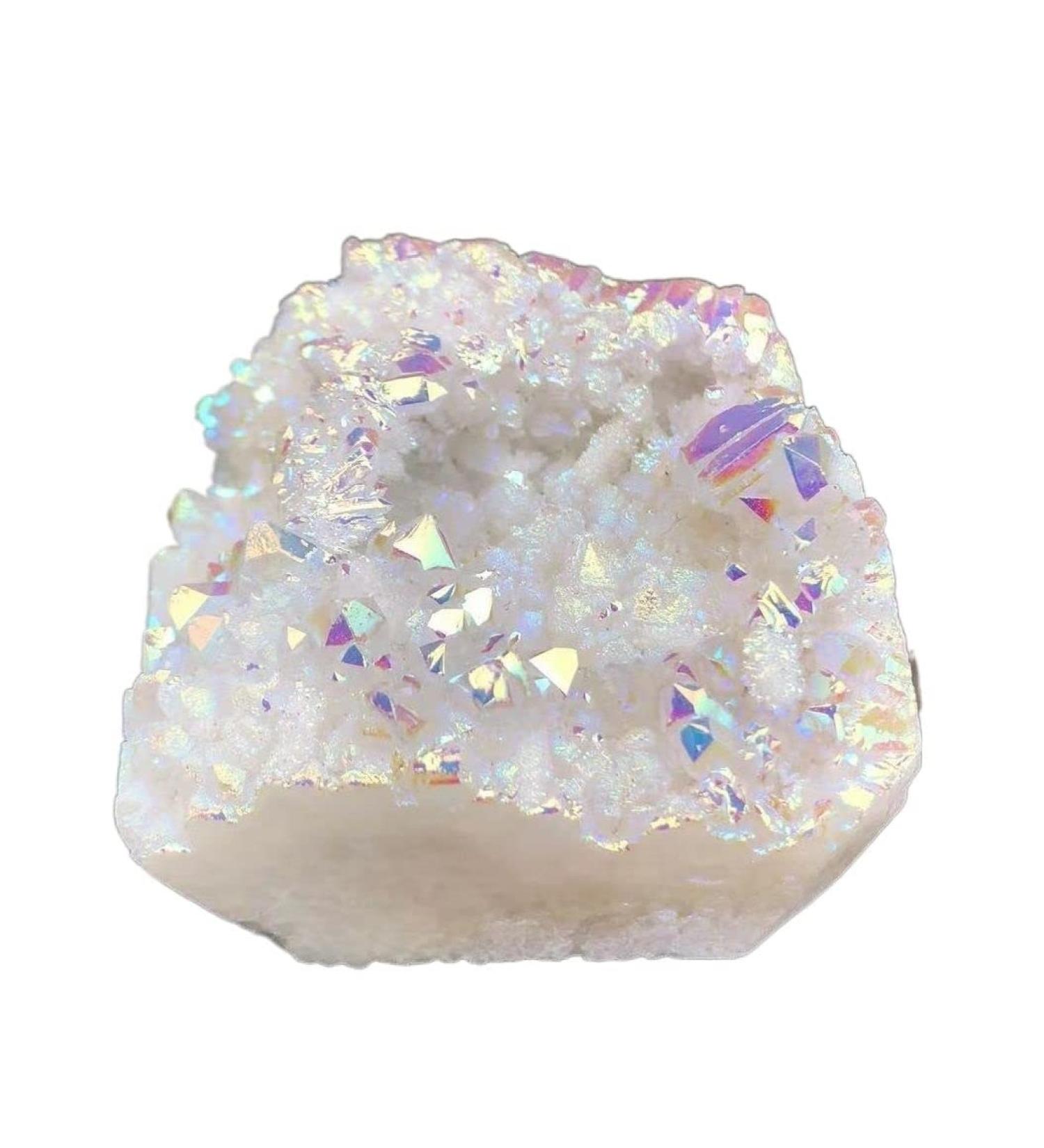 Natural Crystal Rough Crystal Cluster Natural Aura Angel Quartz Cluster Plating Gemstone Cluster Beautiful Natural Crystal Stone QINTINYIN (Size : 150-200g) - Buy Online on GoSupps.com