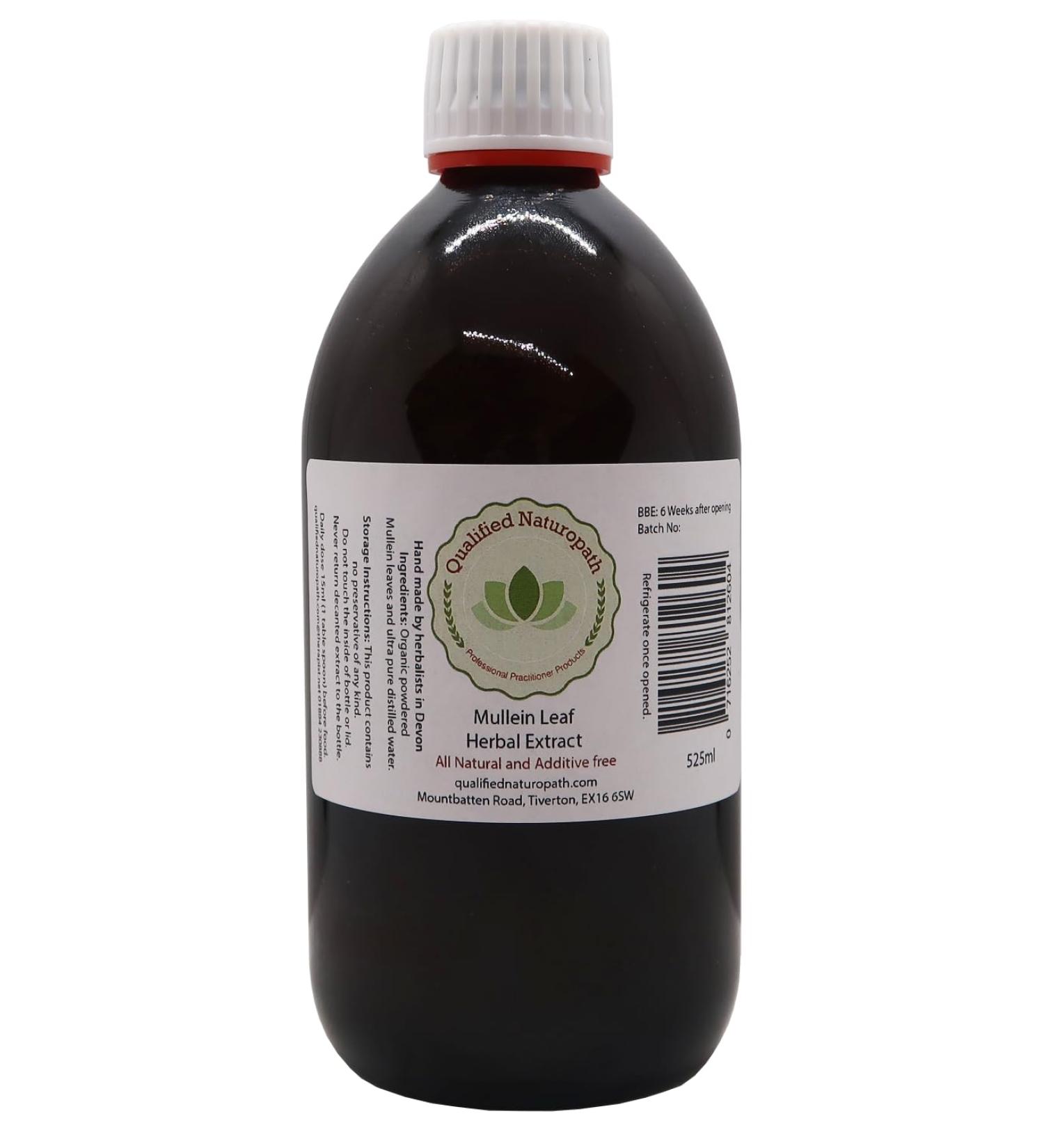 Mullein Leaf Concentrated Herbal Extract - 525ml x 1 - in Glass Bottle - Buy Online on GoSupps.com