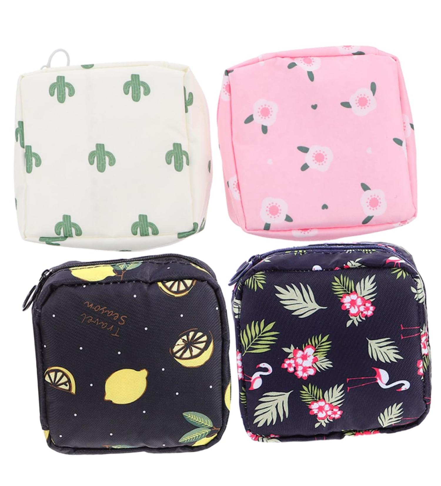 Anneome 4pcs Sanitary Napkin Storage Bags - Travel Wallets for Women | Large Capacity Menstrual Pad Holder & Chapstick Containers - Buy Online on GoSupps.com