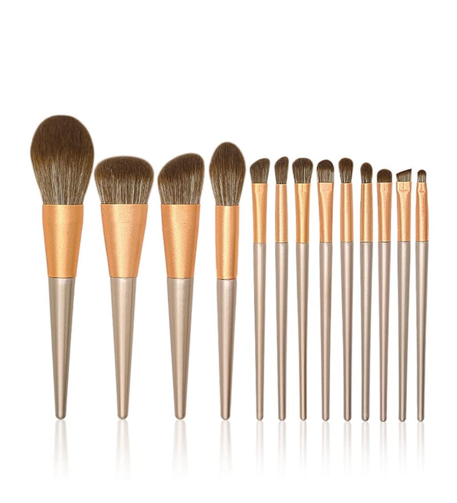 13-Piece Makeup Brush Set | Large Powder & Highlighting Beauty Tools for Flawless Application - Ships Internationally - Buy Online on GoSupps.com