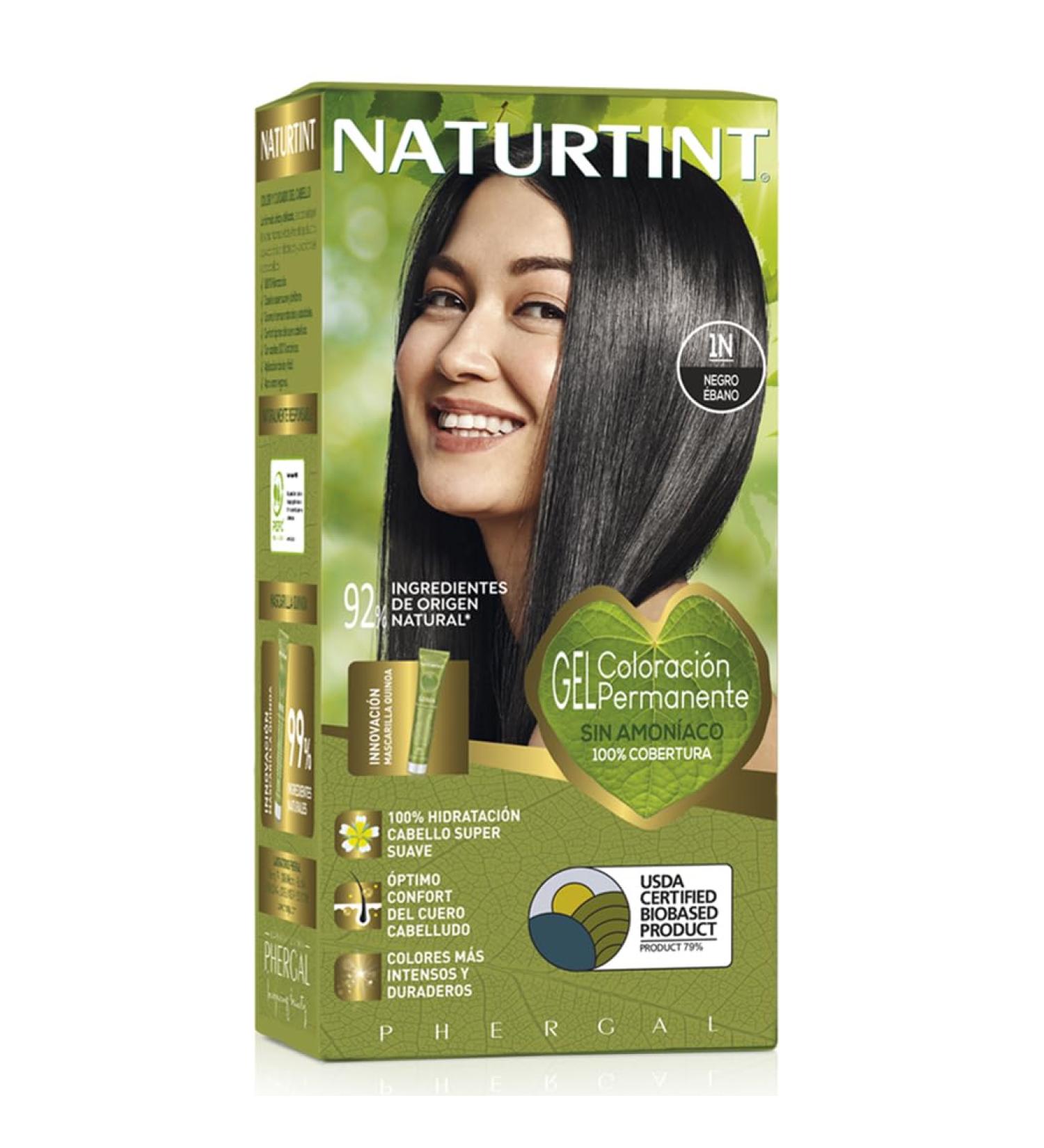 Natureint Biobased Hair Color 1N Ebony Black - Ammonia-Free Natural Ingredients 170ml | Eco-Friendly | 1 Pack - Buy Online on GoSupps.com