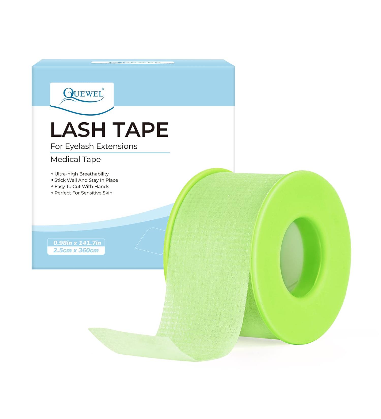 QUEWEL Green Lash Tape for Eyelash Extensions - Eye-Friendly Microfoam Tape for Salon Use (1 Roll) - Buy Online on GoSupps.com