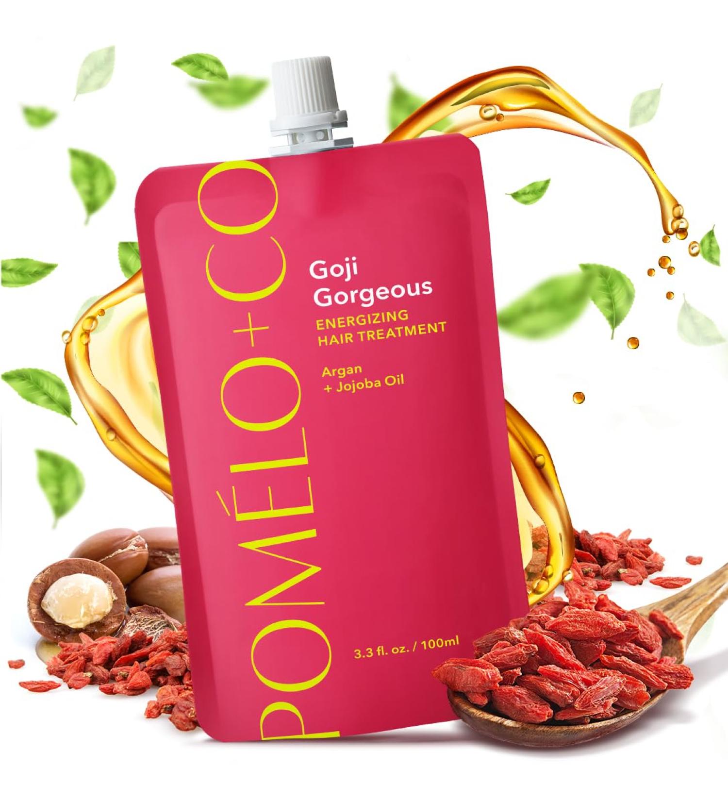 Pom lo+Co. 99.8% Natural Anti Frizz Hair Mask for up to 30 Hair Washes/Hair Mask for Very Dry Hair Hair Care for Broken Hair Hair Treatment Bleached Hair GOJI GORGEOUS / 100 ml - Buy Online on GoSupps.com