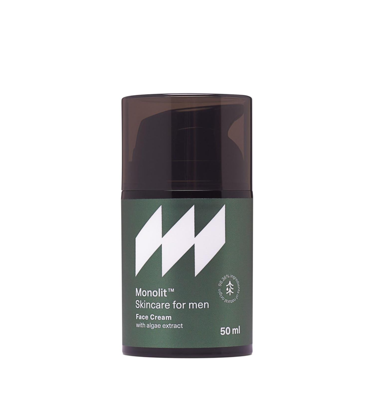 Monolit Face Cream with Algae Extract For Man Nourishing Avocado Oil Anti-aging Spirulina Moisturizing Coconut Oil 50ml - Buy Online on GoSupps.com