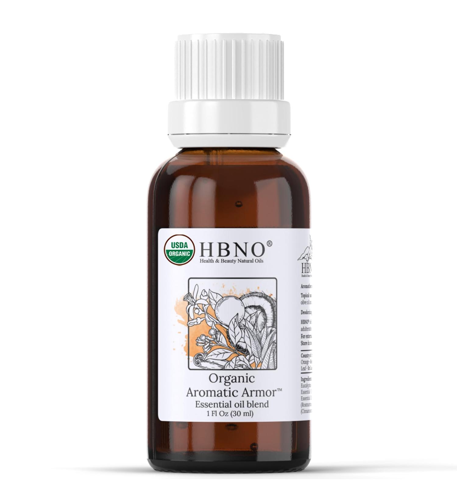HBNO Organic Aromatic ArmorBlend 1 oz - Natural Essential Oil Blend for Cleaning Aromatherapy & DIY | Comparable to Thieves - Buy Online on GoSupps.com