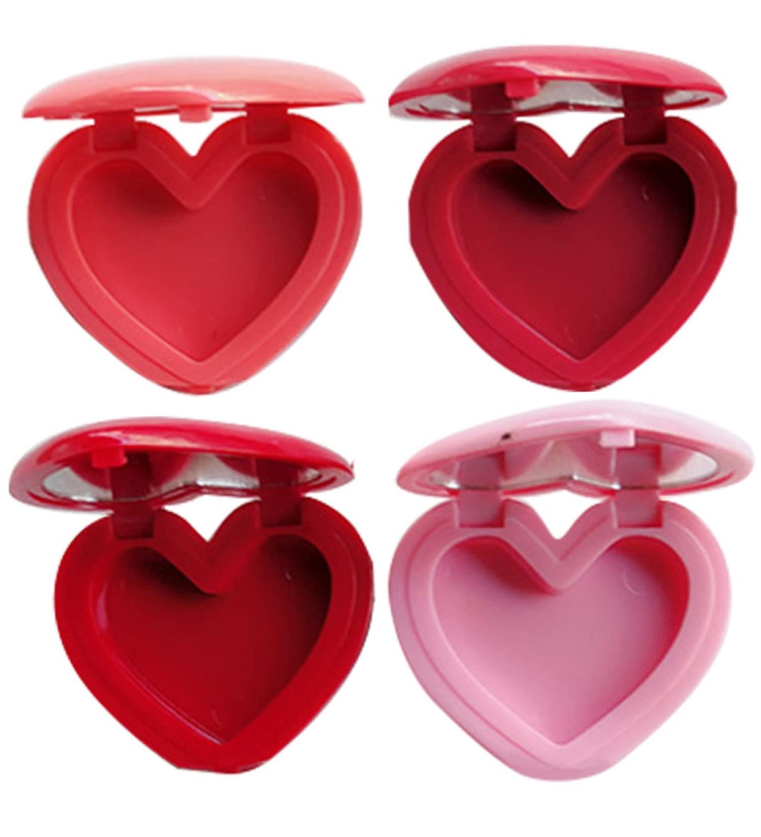Beatifufu Set of 4 Compact Heart-Shaped Storage Boxes with Mirror for Lipstick and Eyeshadow for Travel - Buy Online on GoSupps.com