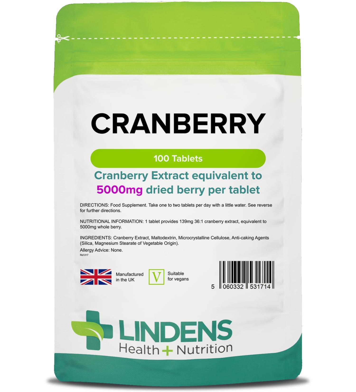 Cranberry Juice 5000mg /100 tablets by Lindens - Buy Online on GoSupps.com