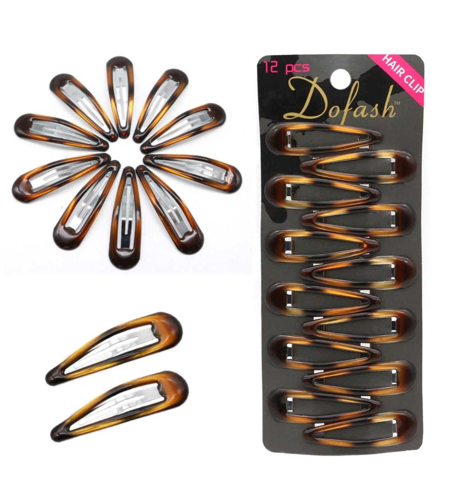 Dofash 12 Pack Hair Snap Clips - 2 inch Epoxy Resin Turtle Clips for Girls & Women - Simple Basic Hair Accessories - Buy Online on GoSupps.com