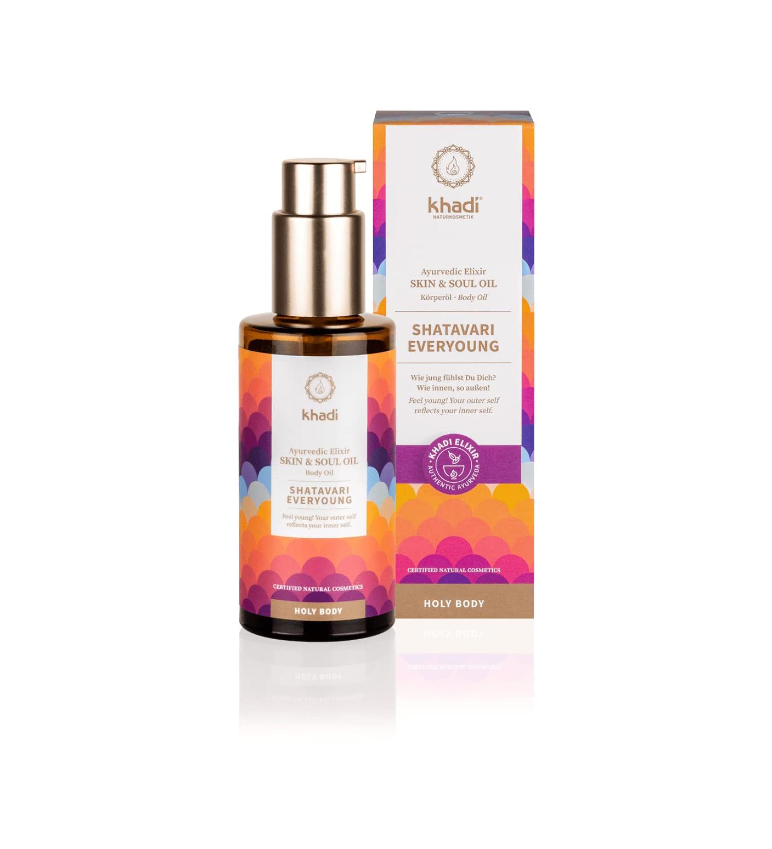 Khadi Shatavari Everyoung Ayurvedic Elixir - Anti-Aging Skin & Soul Oil | 100% Natural Vegan 100ml - Buy Online on GoSupps.com