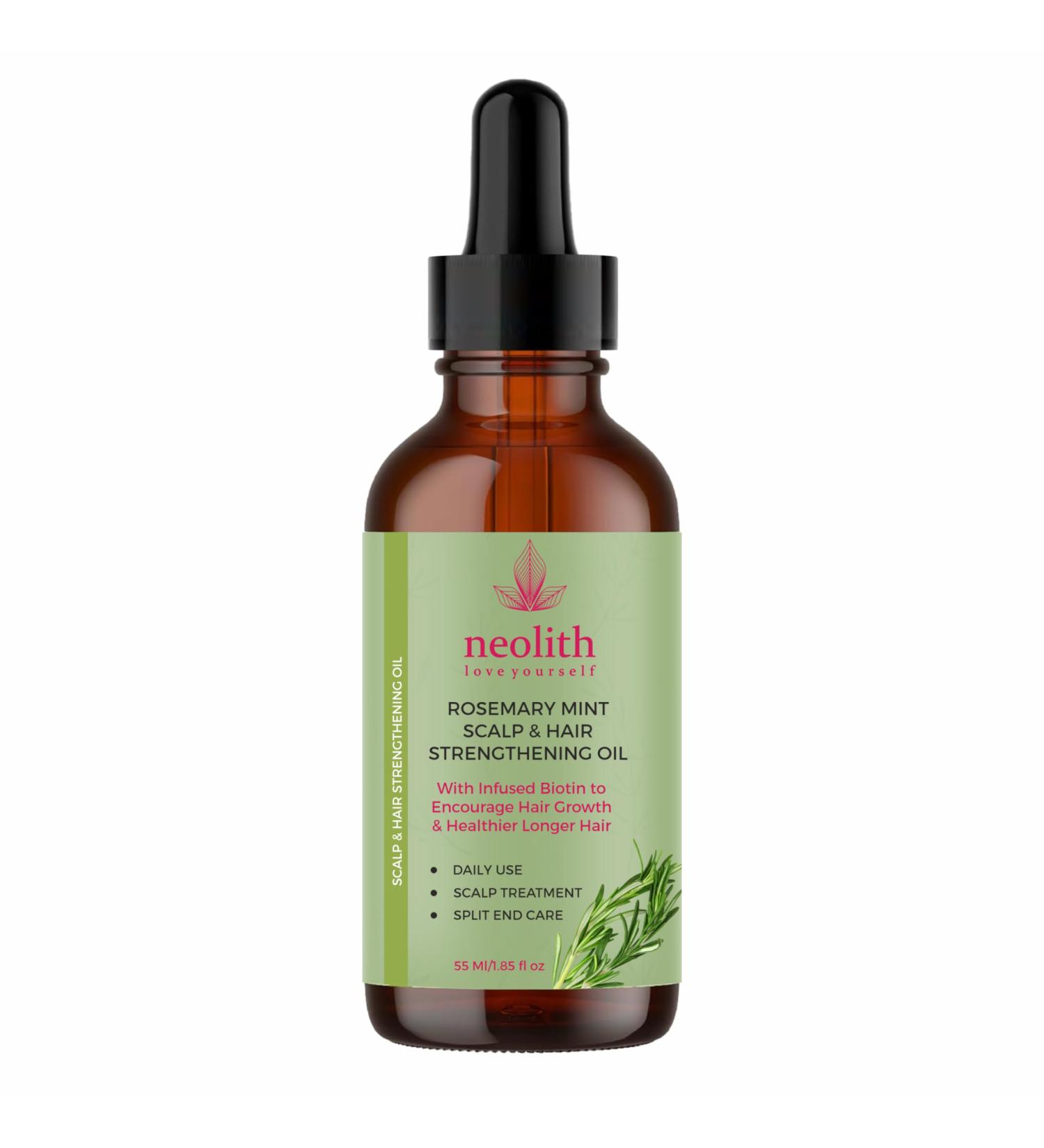 Neolith Natural Rosemary oil for Hair Growth with Mint and Biotin | For Hair growth Strong roots Scalp nourishment Anti Dandruff - Buy Online on GoSupps.com