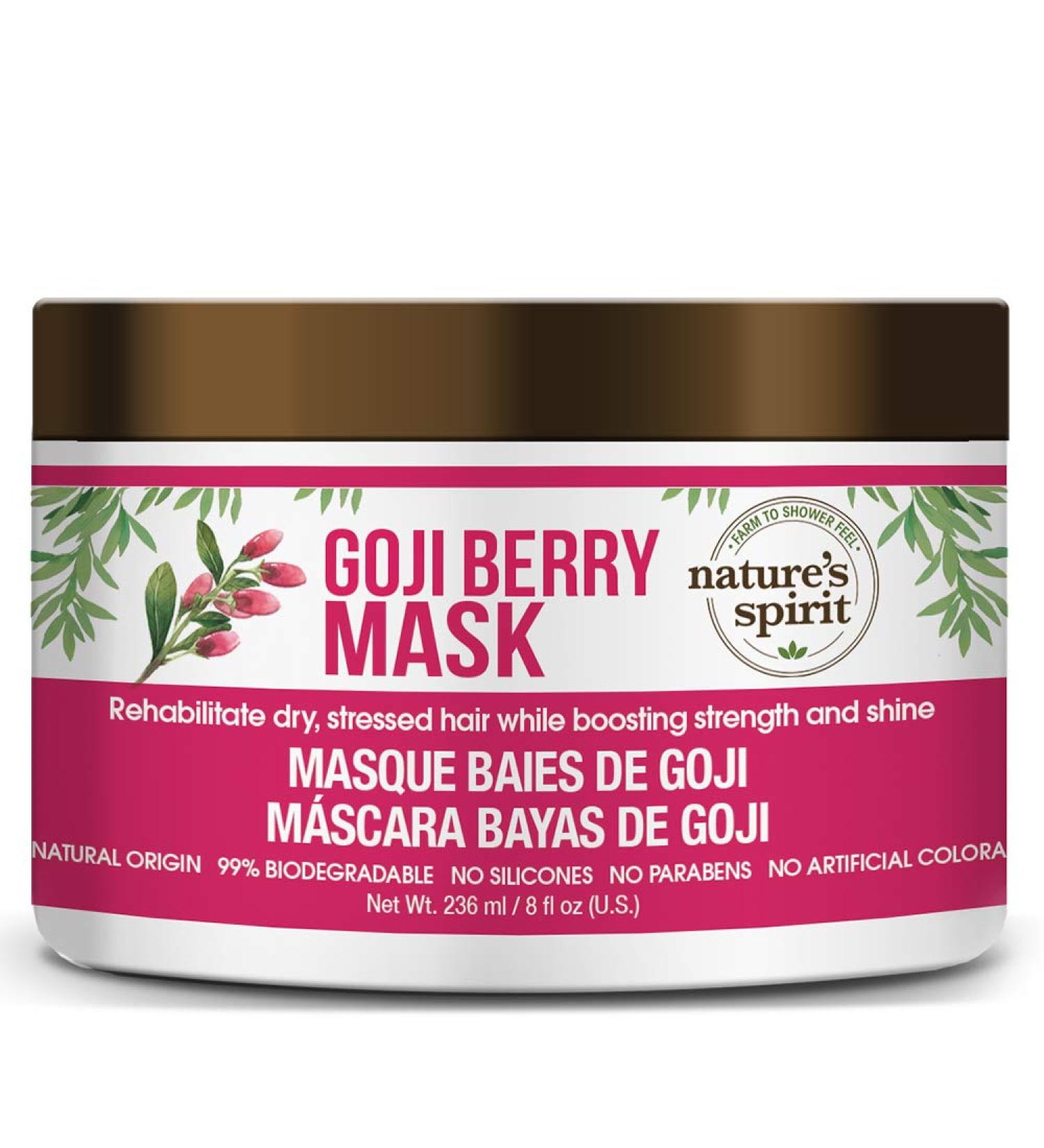 Shop Nature's Spirit Goji Berry Hair Mask - Nourishing 8 oz Treatment for Healthy Hair | International Shipping Available - Buy Online on GoSupps.com