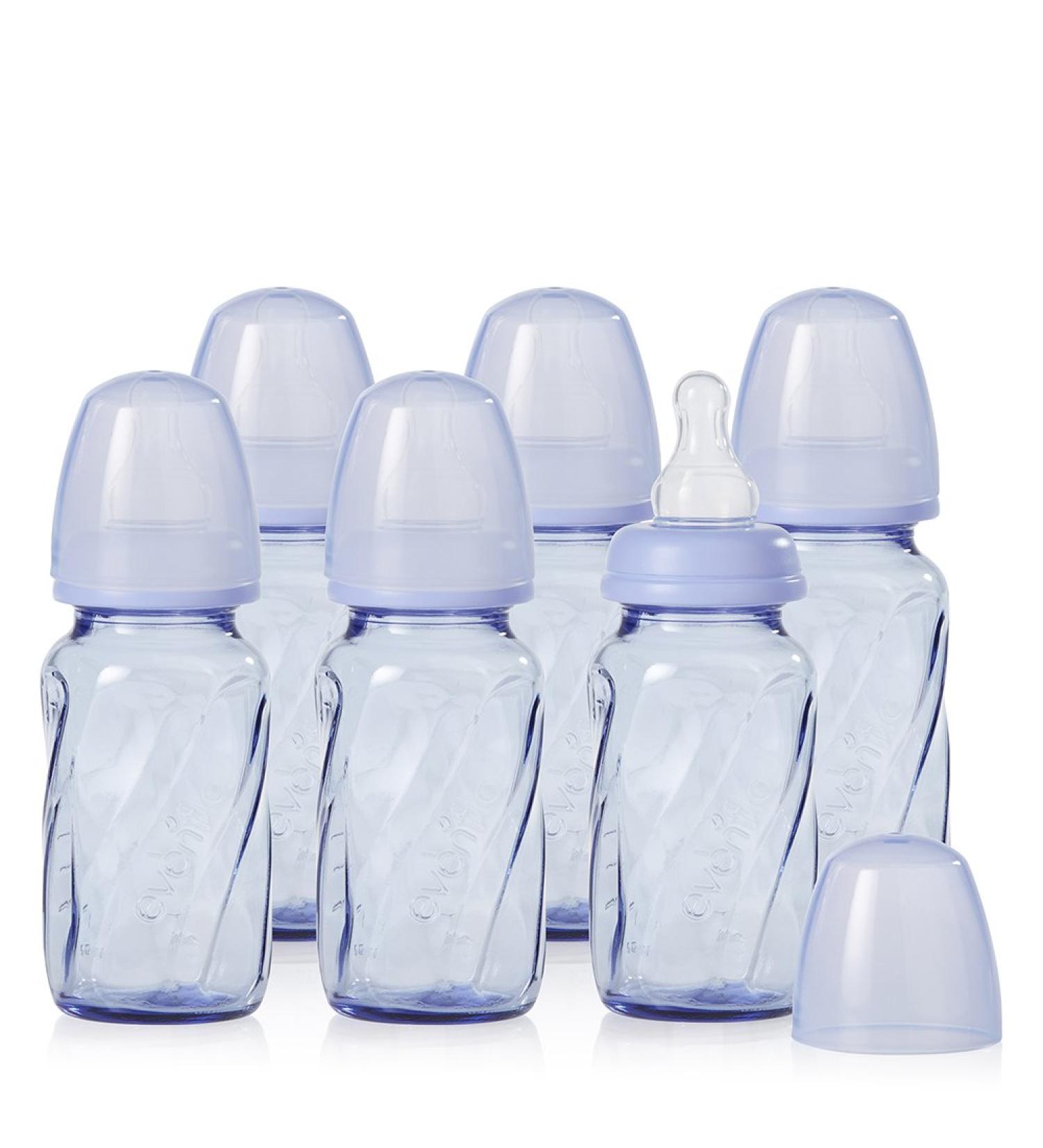 Evenflo Feeding Glass Premium Proflo Vented Plus Bottles - Lavender 4oz (Pack of 6) | Reduces Colic for Baby Infant and Newborn - Buy Online on GoSupps.com
