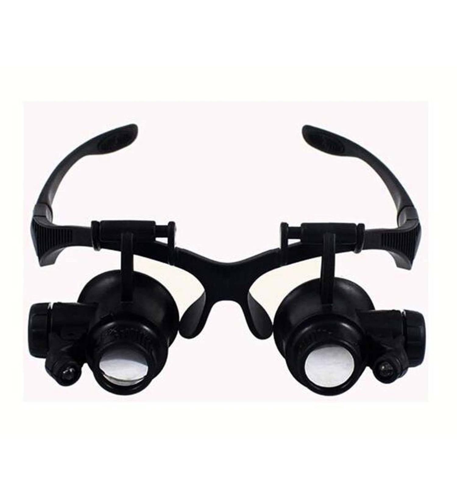 5X 15X 20X 25X Double Eye Glasses Loupe Head Wearing Magnifying Glasses Headset Illuminated Magnifying Glasses Tool Set with LED Light for Watch Repair Jeweler Magnifier Safehappy - Buy Online on GoSupps.com