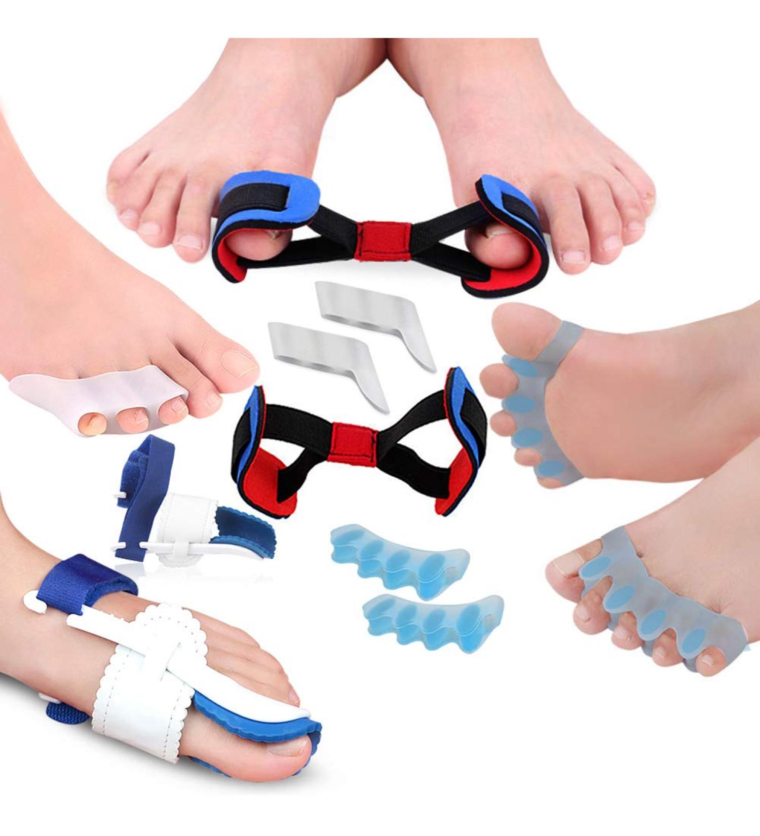 Bunion Corrector Kit for Hallux Valgus Toe Straightening and Relief - 7 Pcs Adjustable Splints and Separators for Hammer Toe - Men and Women - Buy Online on GoSupps.com