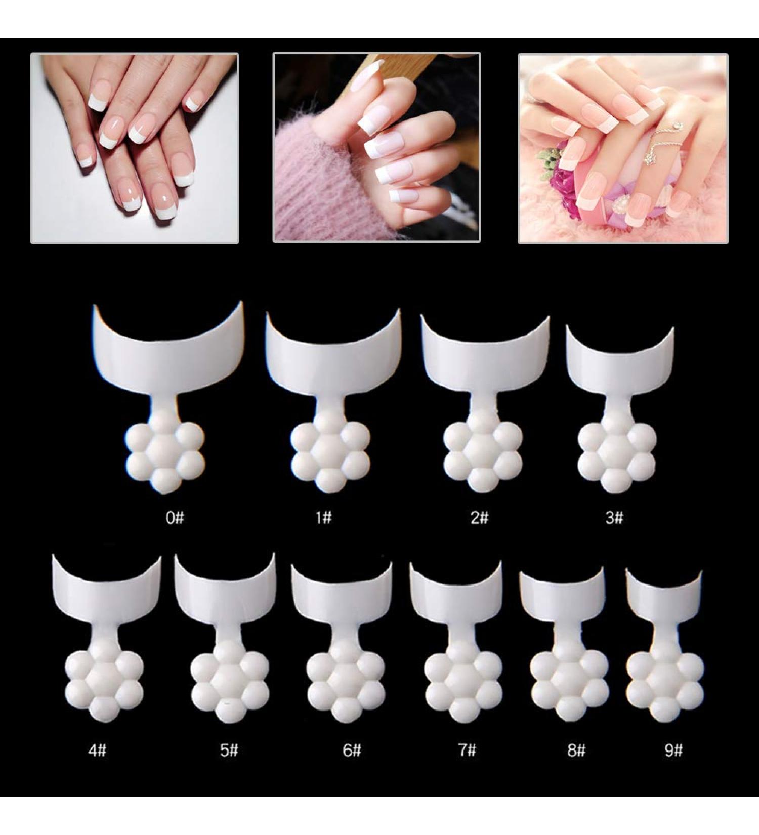 MWoot 500 Pcs Crescent Shape French False Nail Tips - Short Acrylic Fake Nails for DIY Nail Studios | 10 Sizes Available - Buy Online on GoSupps.com