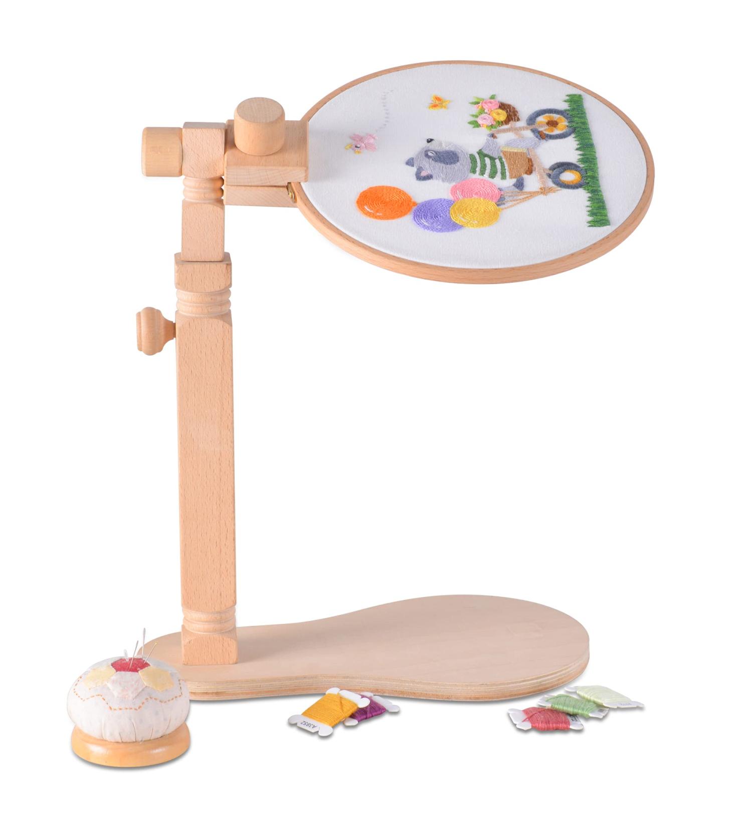 Adjustable Embroidery Hoop Stand | Hands-Free Cross Stitch Holder | Easy-to-Use Embroidery Tool for Needlework and Crafts | 13.3-19.6inch Height - Buy Online on GoSupps.com
