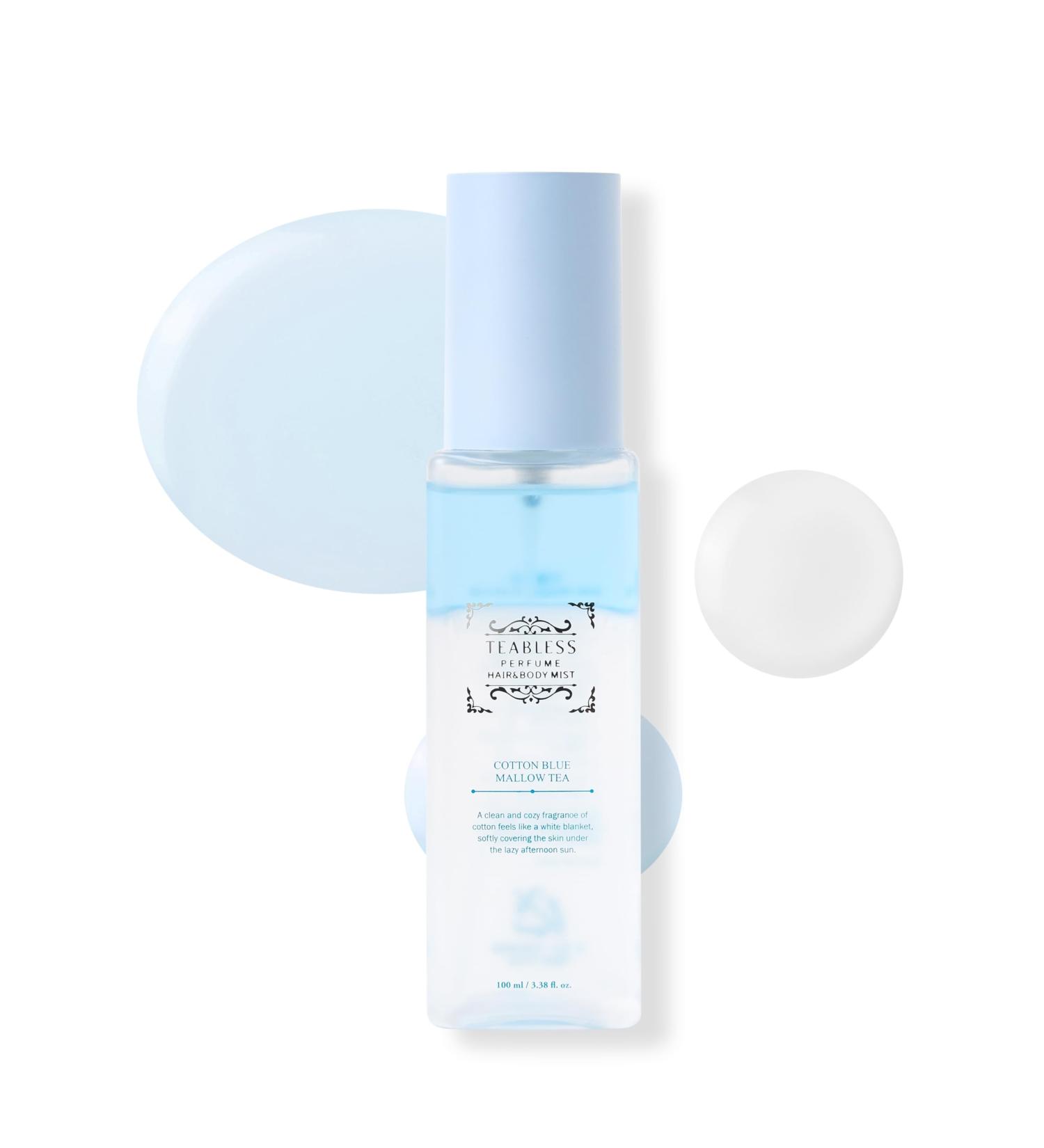 Cotton Blue Mallow Tea Perfume Hair & Body Mist Hair and Body Perfume Spray for Dry Skin Moisture Balance Soothing Nourishing Long-Lasting Fragrance Cotton Scent - Buy Online on GoSupps.com
