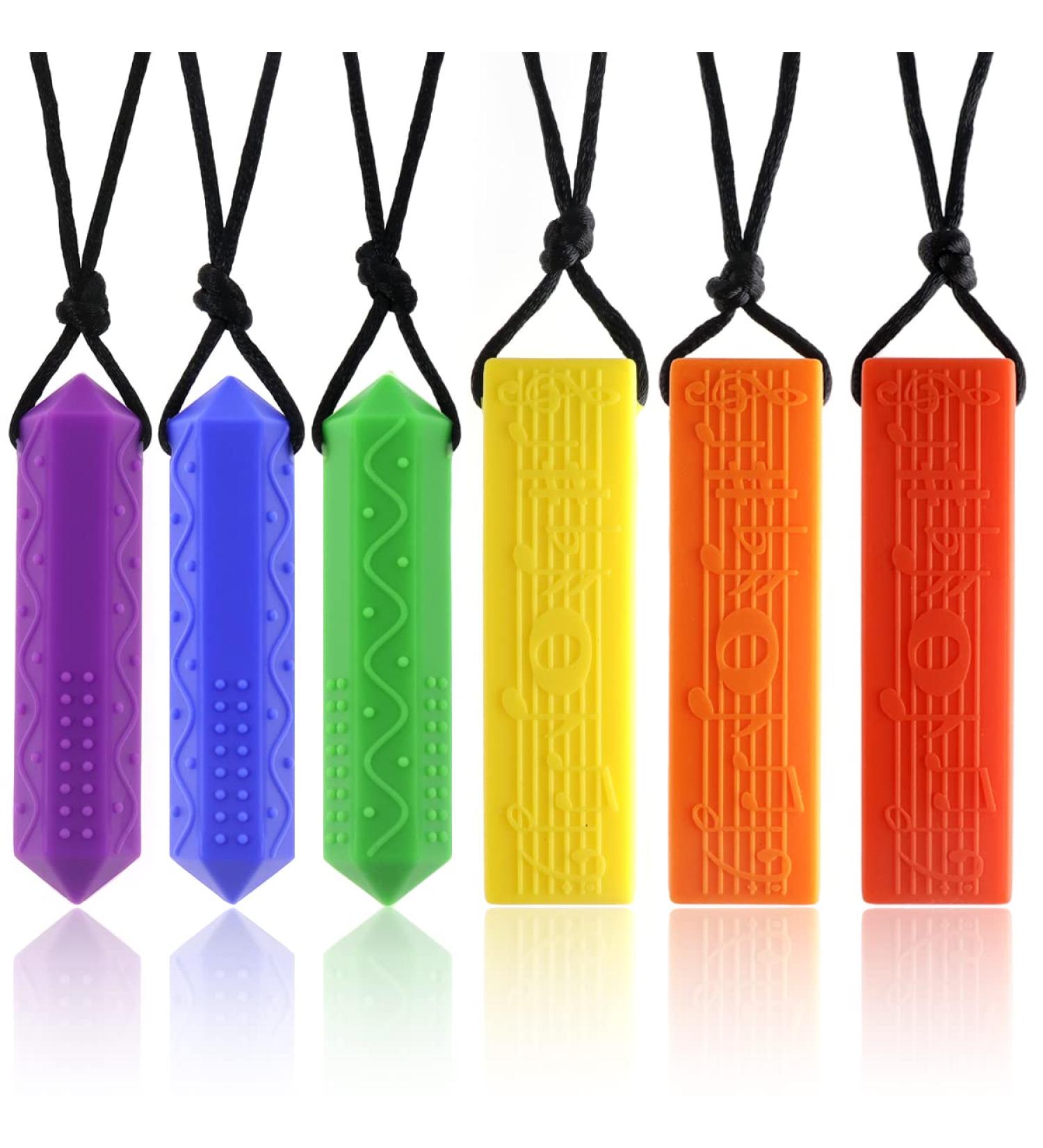 Colon Chain for Children - 6 Pack Sensory Silicone Blocks for ADHD Autism & Teething Relief | Safe Chew Toys for Boys & Girls - Buy Online on GoSupps.com