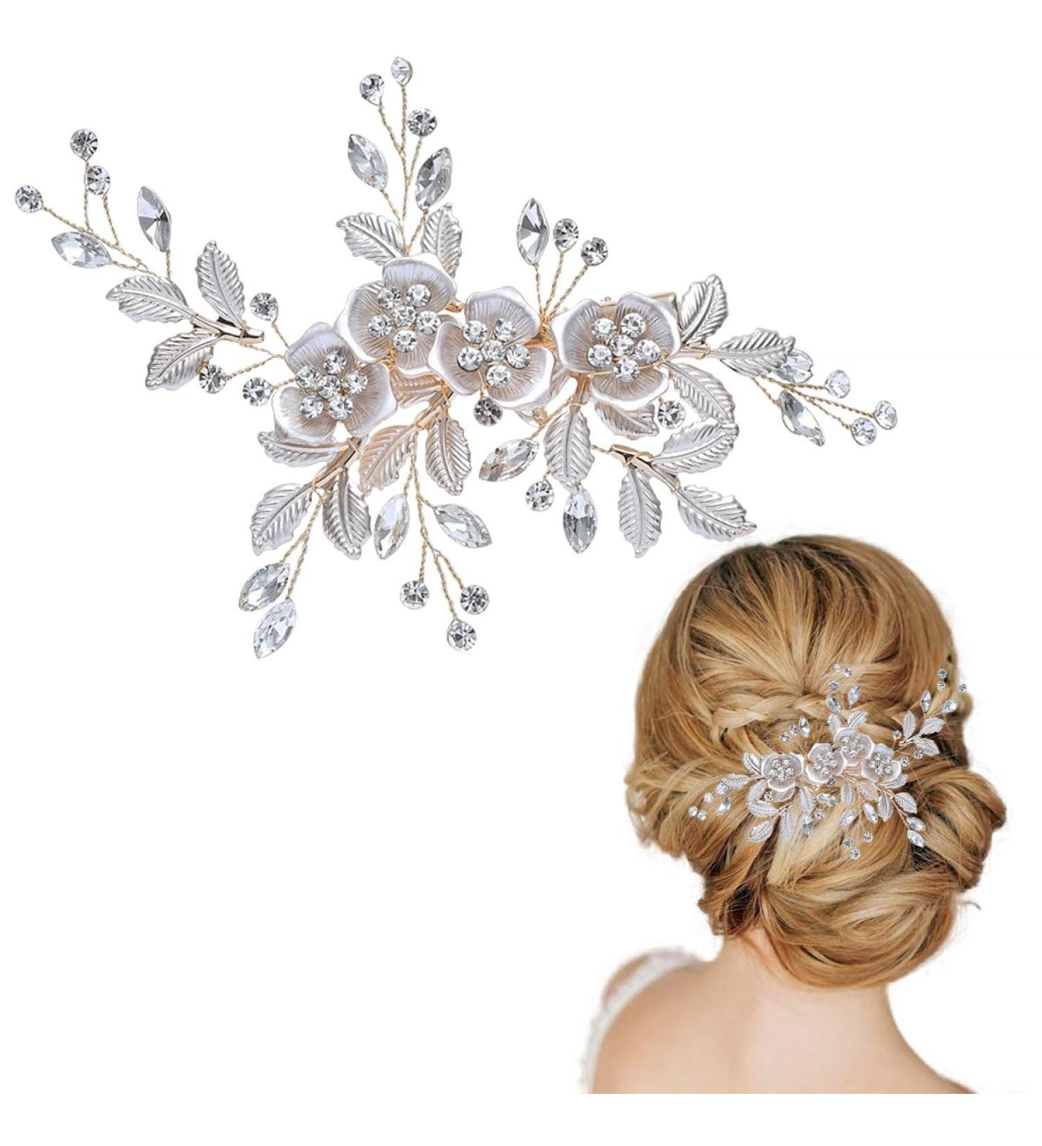 Crystal Bridal Hair Comb Bride Wedding Hair Comb Crystal Hair Vine Comb Bridal Hair Pieces Wedding Rhinestone Hair Side Comb Handmade Hair Accessories for Women and Girls Bride Wedding Headpieces - Buy Online on GoSupps.com