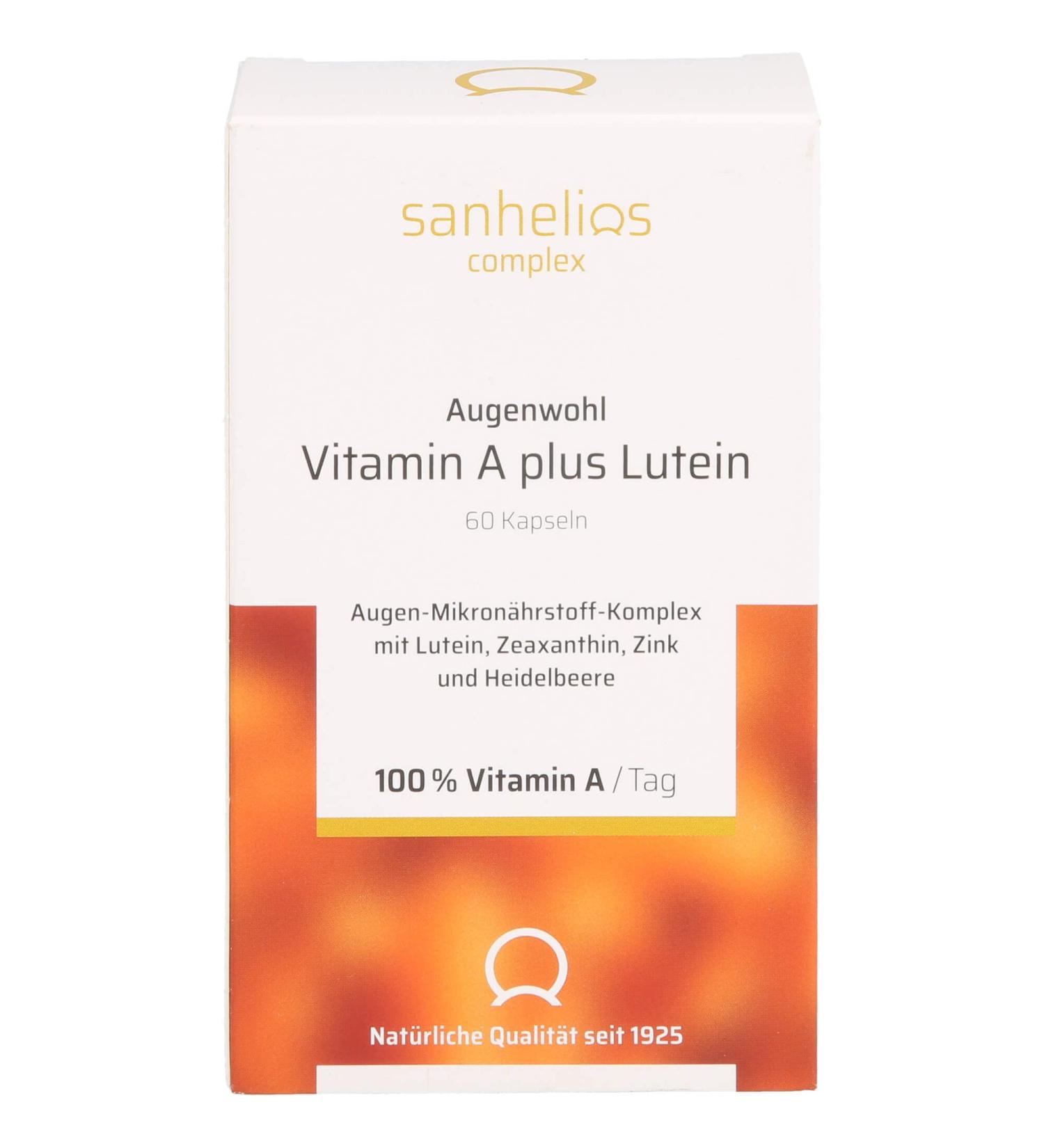 Buy SANHELIOS Eye Health Vitamin A + Lutein Capsules - Supports Vision & Eye Health | Global Shipping Available - Buy Online on GoSupps.com