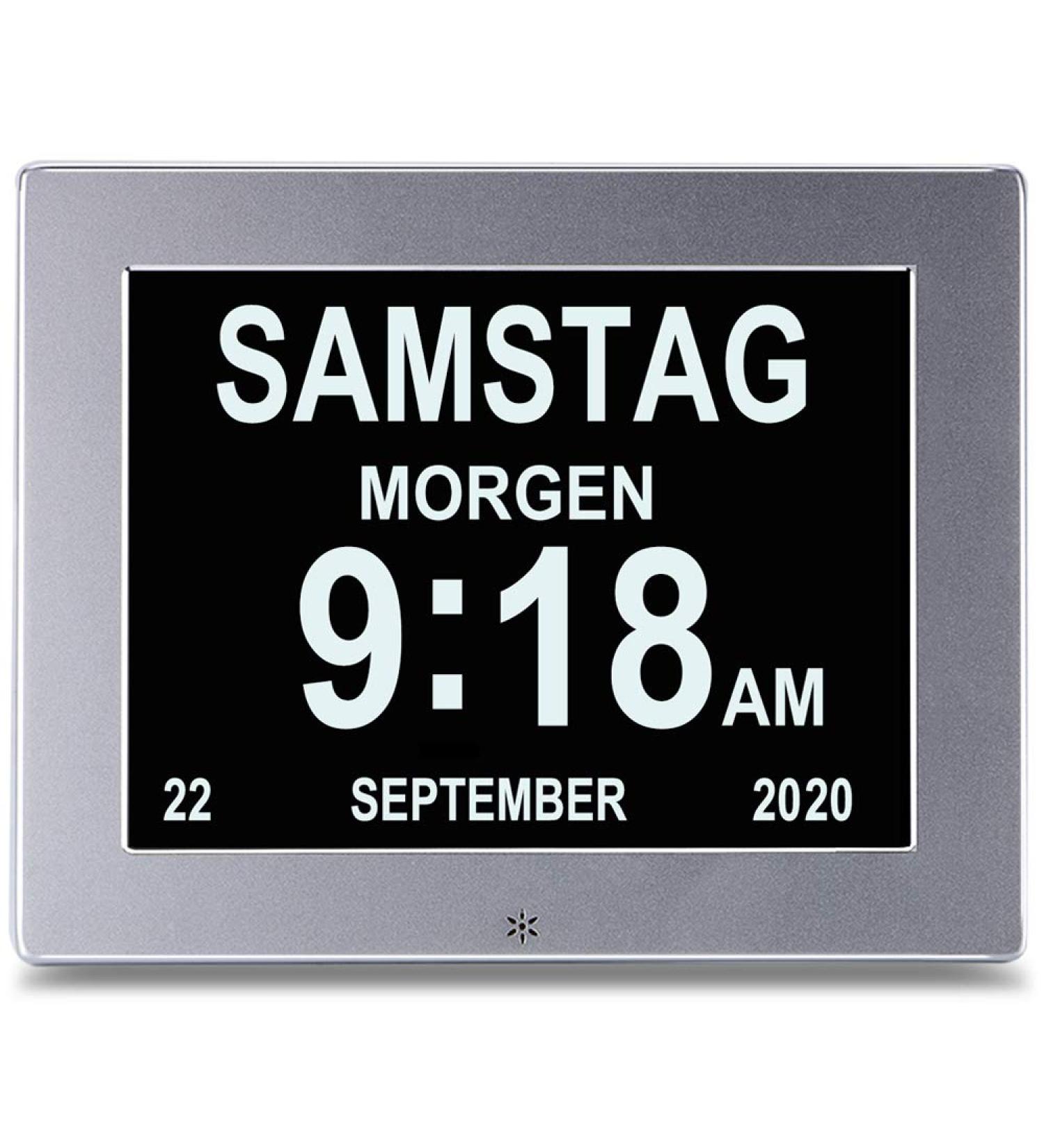 YKALL 8-Inch Digital Alarm Clock for Seniors | Calendar Day Watch for Dementia - International Shipping - Buy Online on GoSupps.com