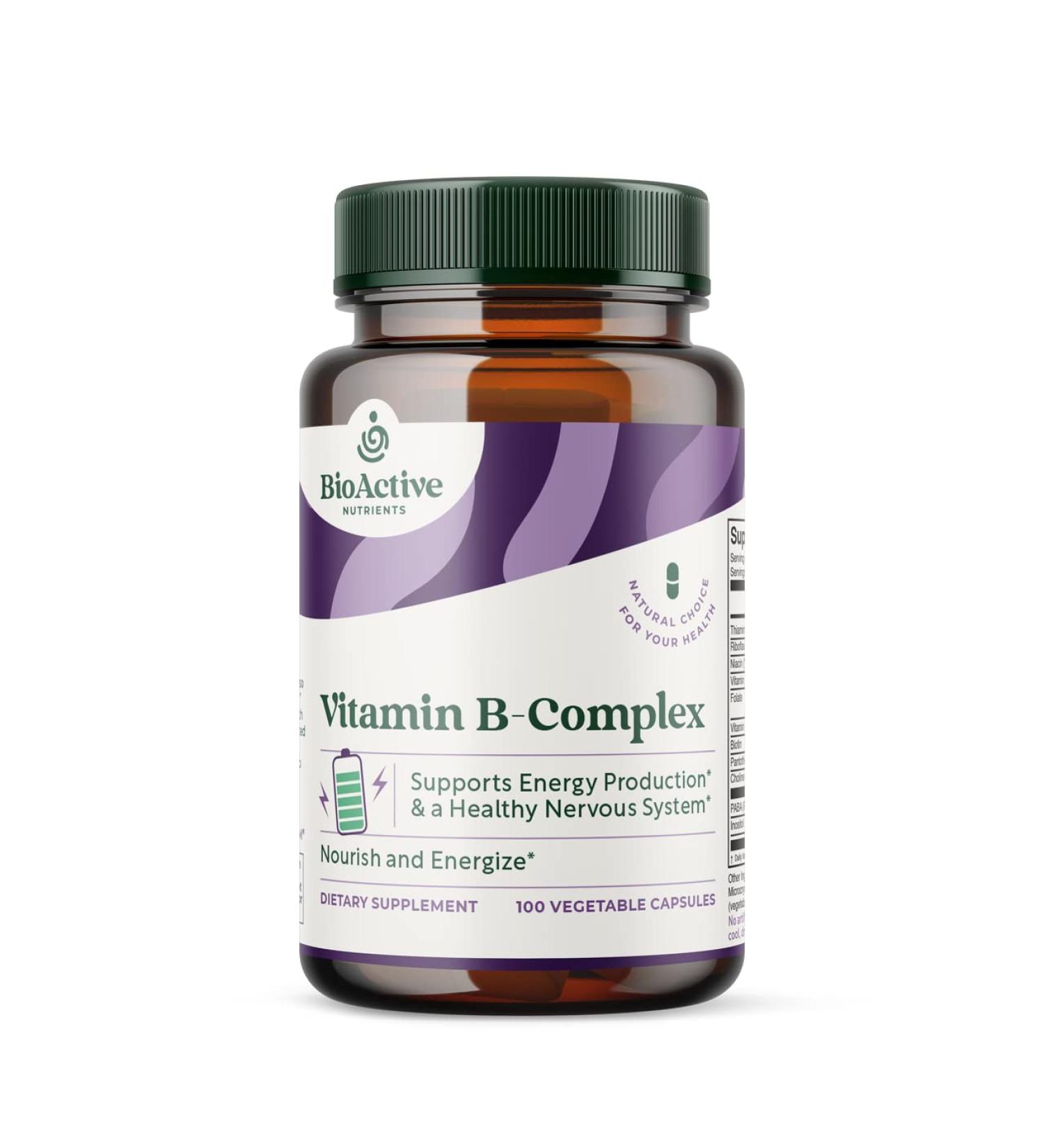 BIOACTIVE NUTRIENTS Vitamin B Complex Dietary Supplement - 100 Vegetable Capsules for Overall Health - Buy Online on GoSupps.com