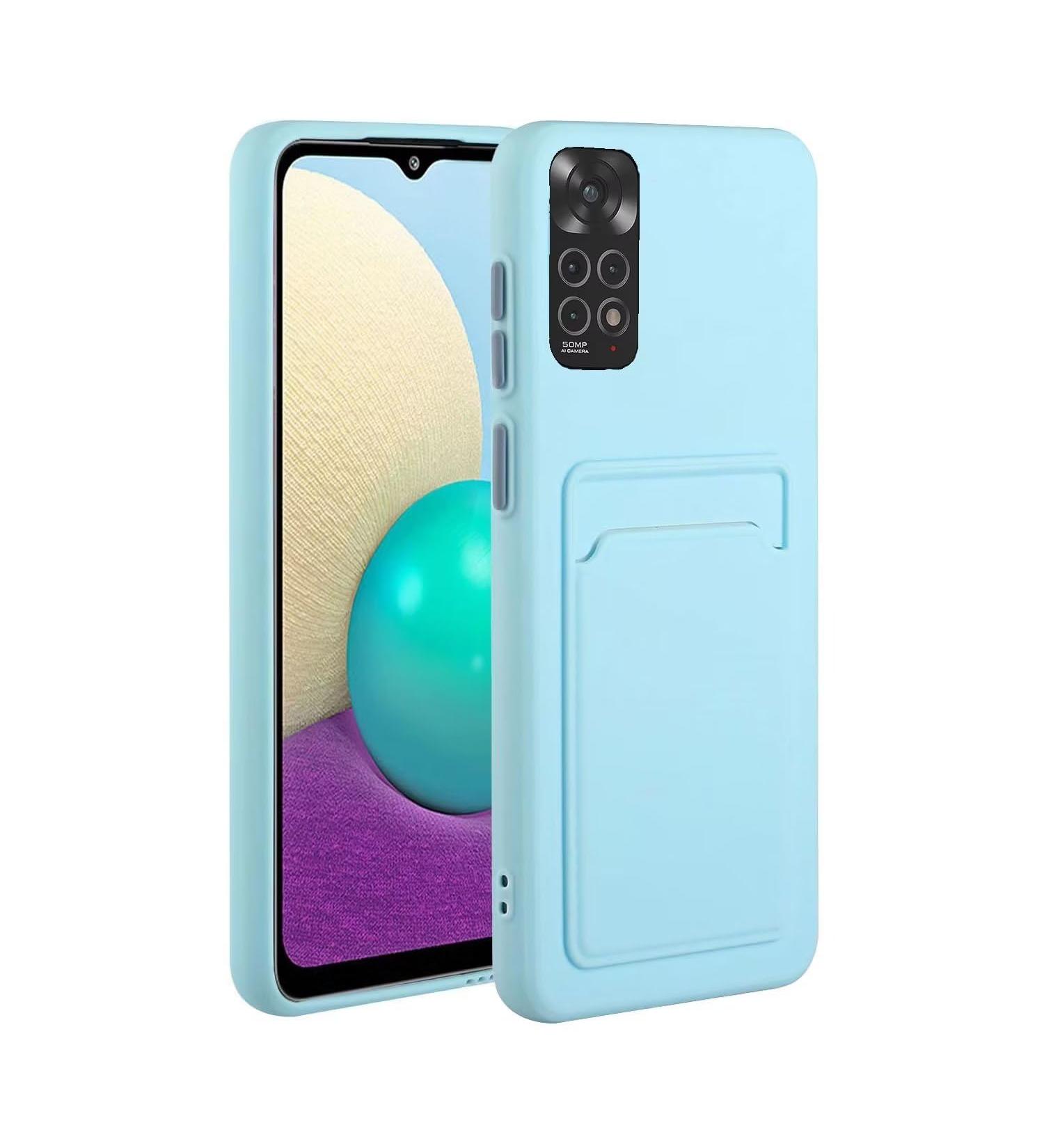Buy Tivenfezk Nadoli Silicone Case for Xiaomi Redmi Note 11 - Ultra Thin Shockproof Scratch-Resistant Wallet TPU Cover with Credit Card Holder (Blue) - International Shipping Available - Buy Online on GoSupps.com