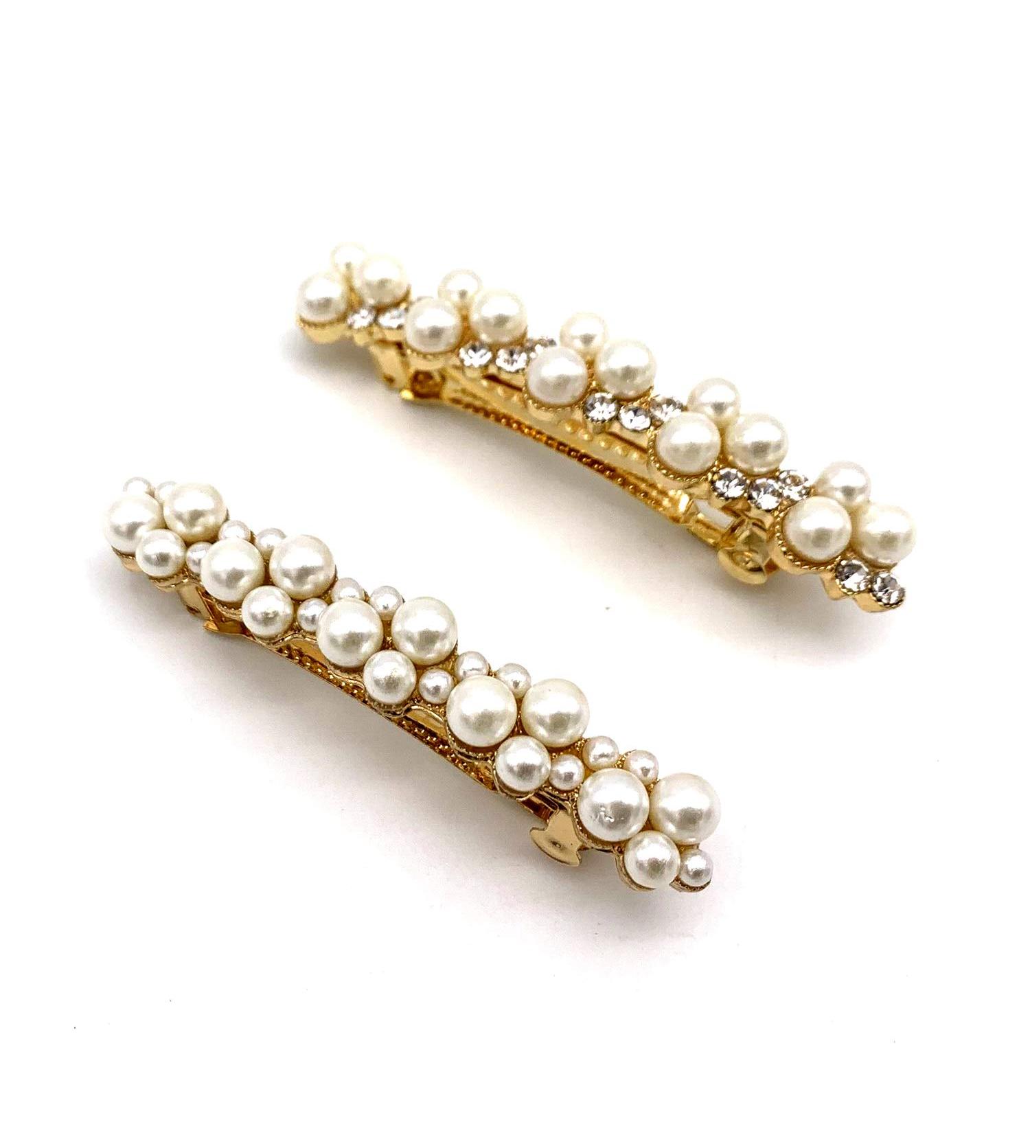 Careor Perlen-Haar-Spangen Set | Fashionable Alloy Hair Clips with Artificial Pearl | Perfect Gift for Birthdays & Weddings | Stylish Hair Accessories for Women - Buy Online on GoSupps.com