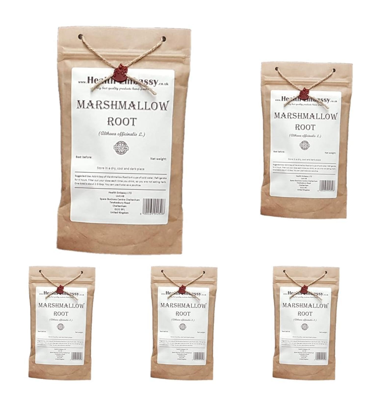 Health Embassy Marshmallow Root (Althea Officinalis L. - Altheae Radix) 50g (Pack of 5)