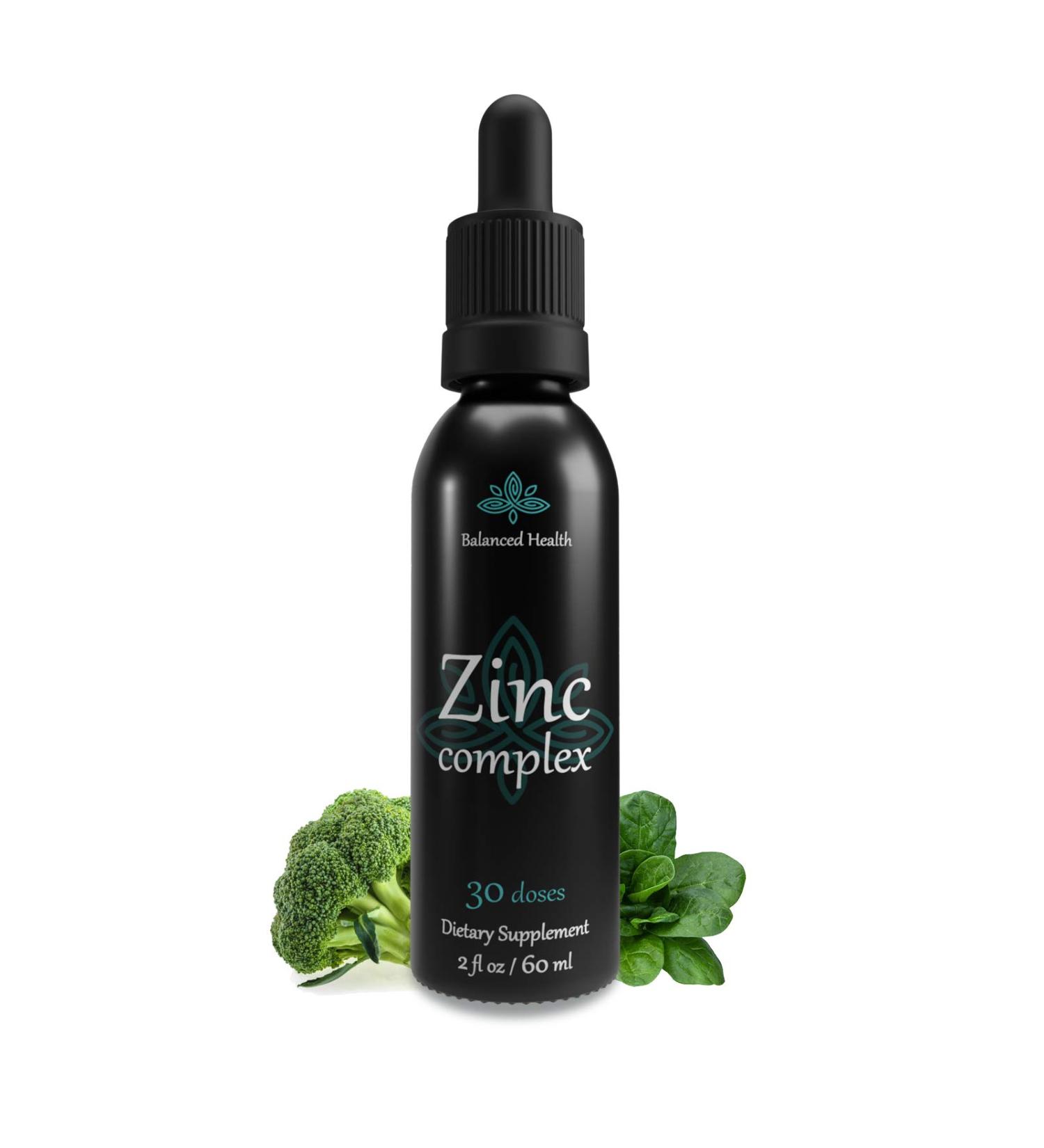 Balanced Health Zinc Complex - Immune System Support Liquid Drops (Peppermint, 2oz, Vegan) - Buy Online on GoSupps.com