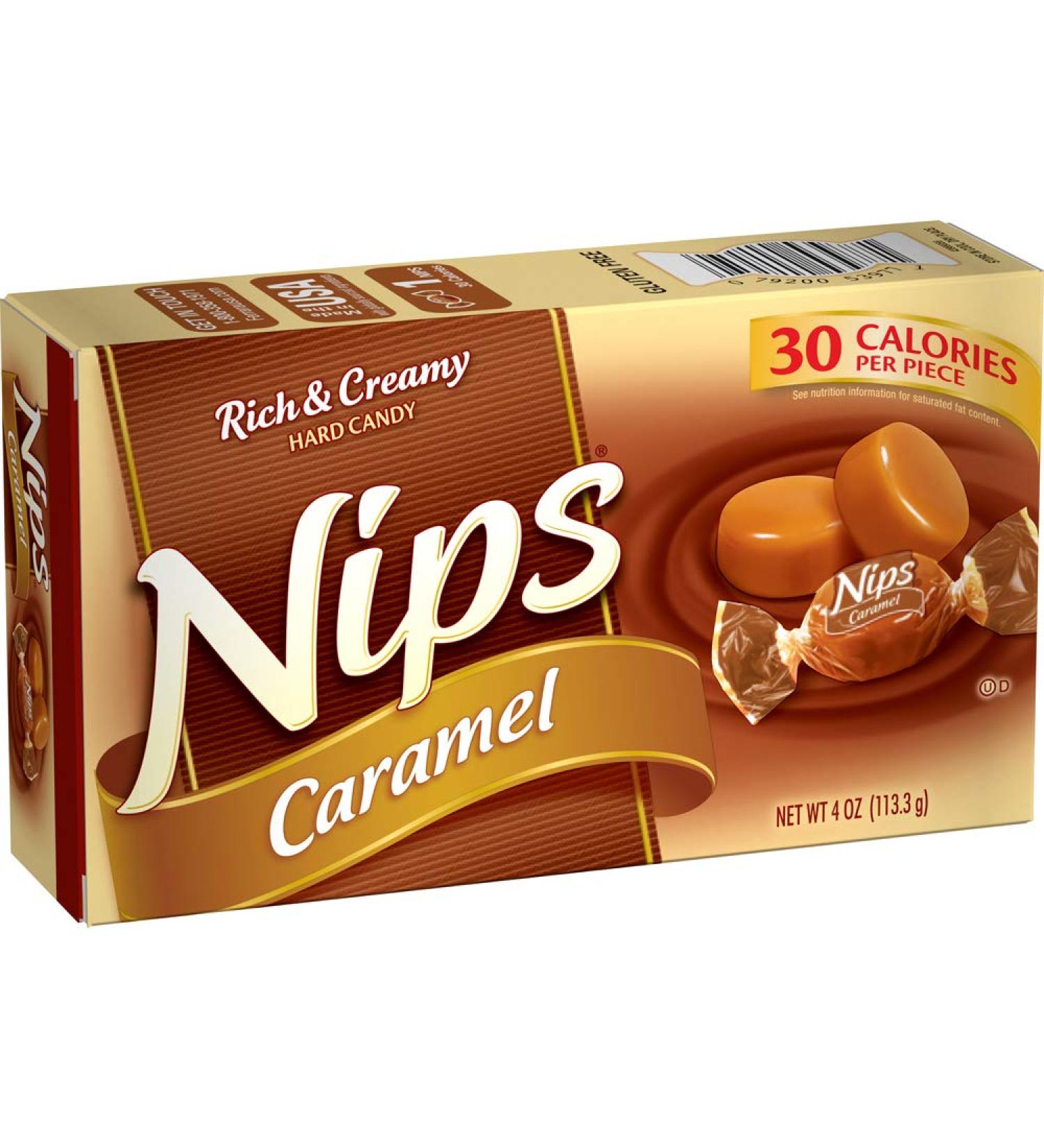 Nips Caramel Candy 4oz Box - Pack of 12 | Indulgent Caramel Treats - Buy Online on GoSupps.com