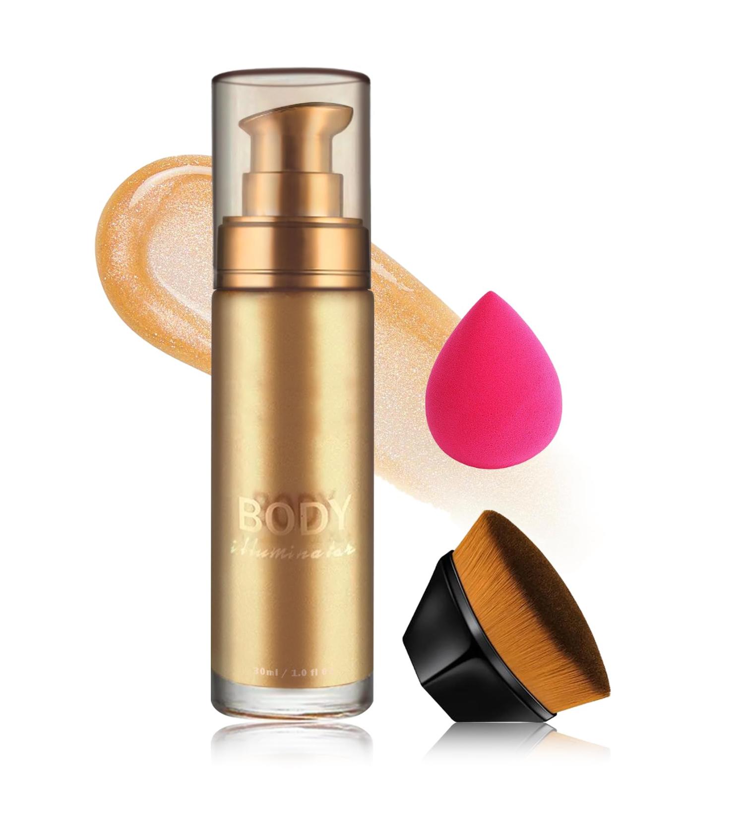 Body Shimmer Oil & Glitter - Waterproof Bronzer Glow Lotion | Moisturizing Highlighter | 103g Glistening Bronze for Radiant Skin - Buy Online on GoSupps.com