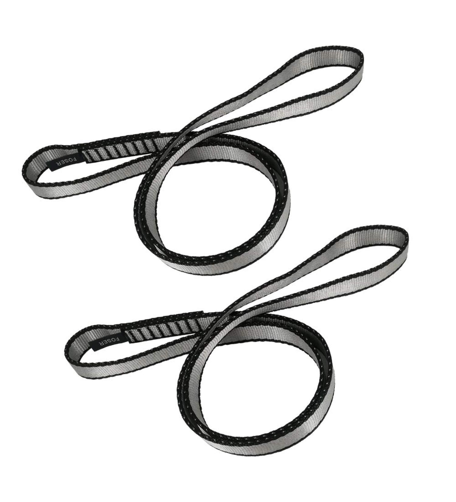 Foser 18mm Nylon Climbing Loop Runner - 23kn Rope for Climbing Mountaineering & Hiking (Gray 2 PCs 60cm/24in) - Durable Emergency Equipment - Buy Online on GoSupps.com