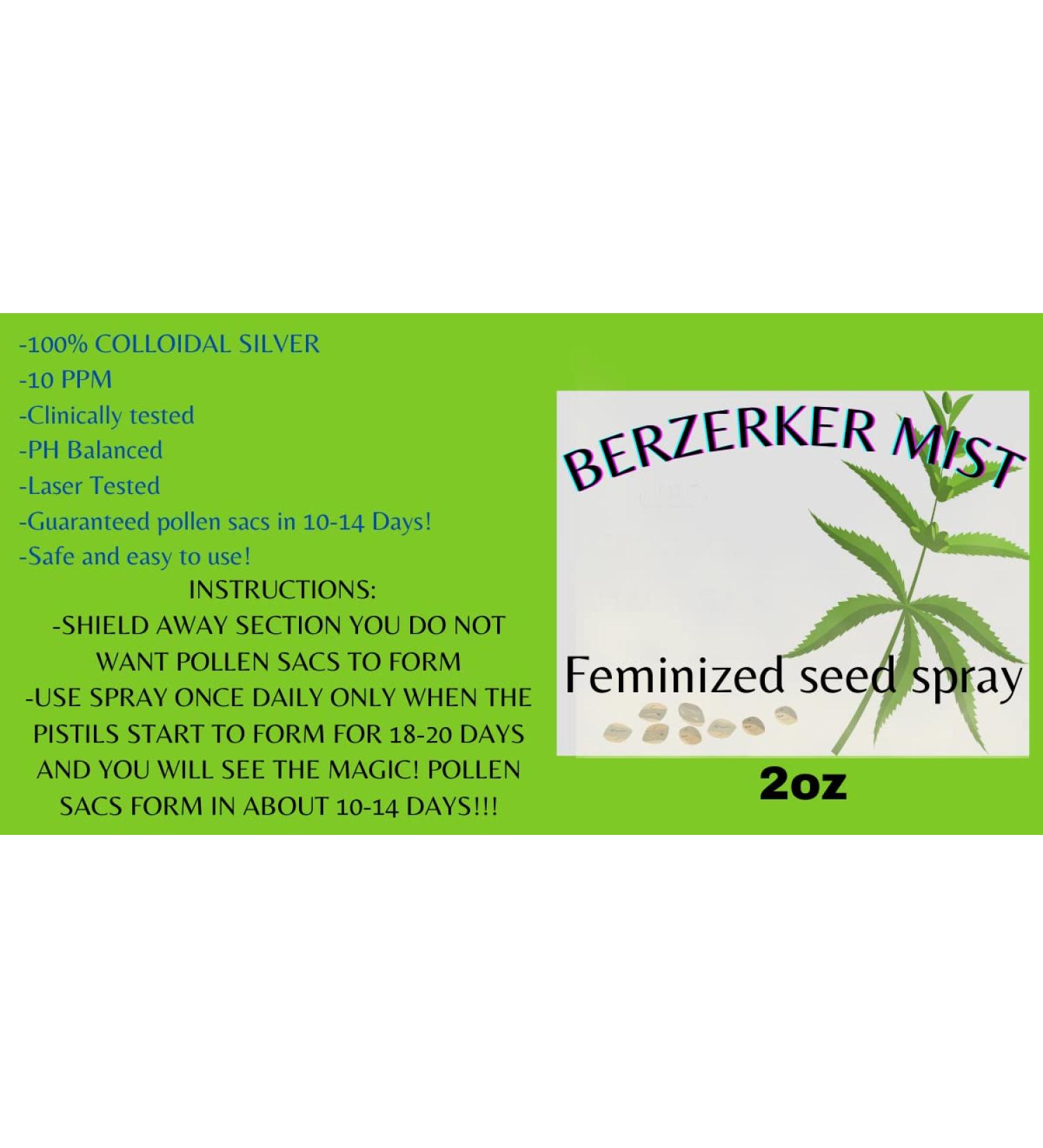 Buy Berzerker Mist Feminized Seed Spray - 2oz Amber - 10PPM | Fast International Shipping - Buy Online on GoSupps.com