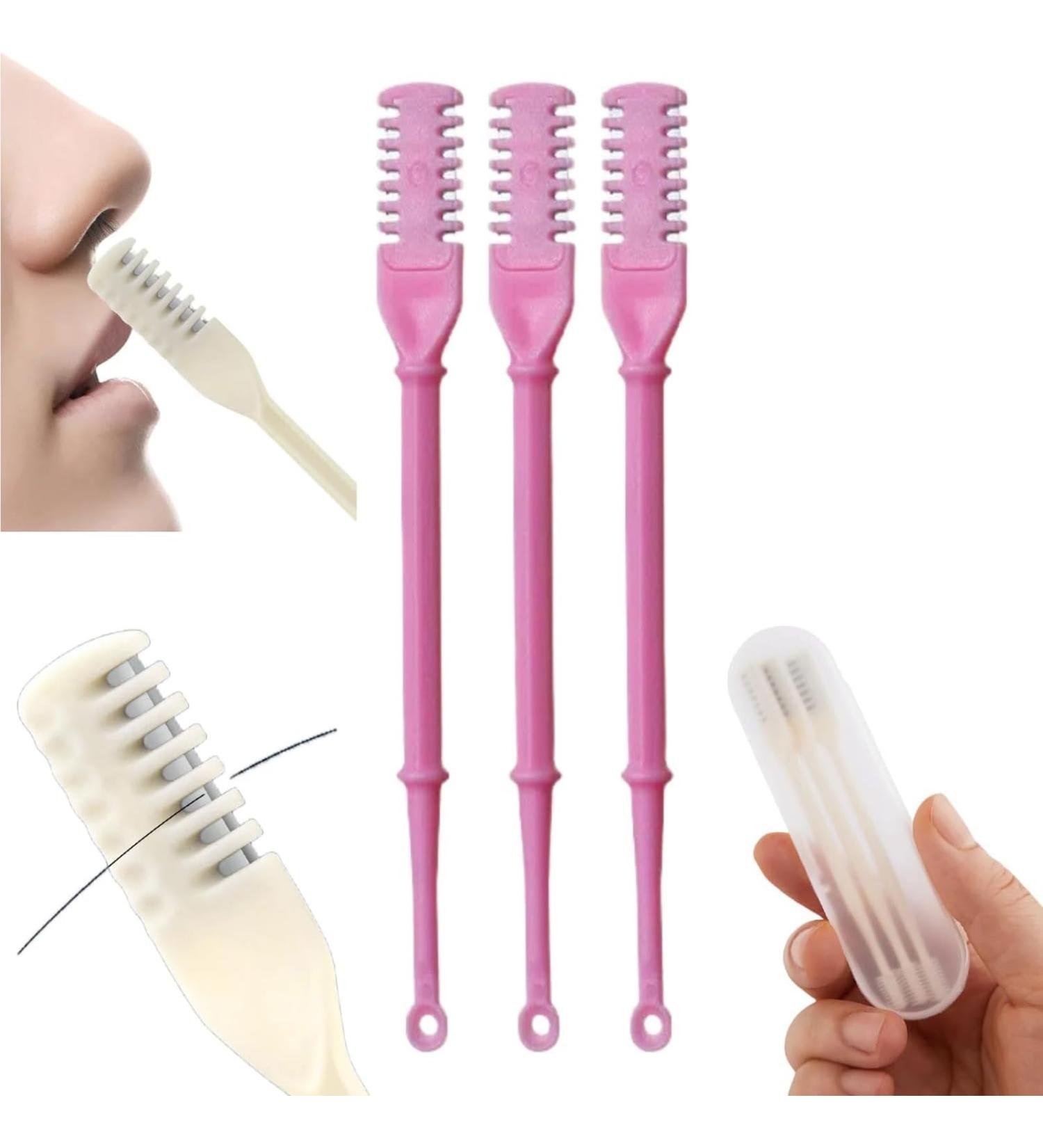 2024 Upgraded 2-in-1 Nasal Hair Cutter & Nose Hair Trimmer for Men & Women | Manual Double-Sided Tool with 360 Rotating Design - Pink - Buy Online on GoSupps.com