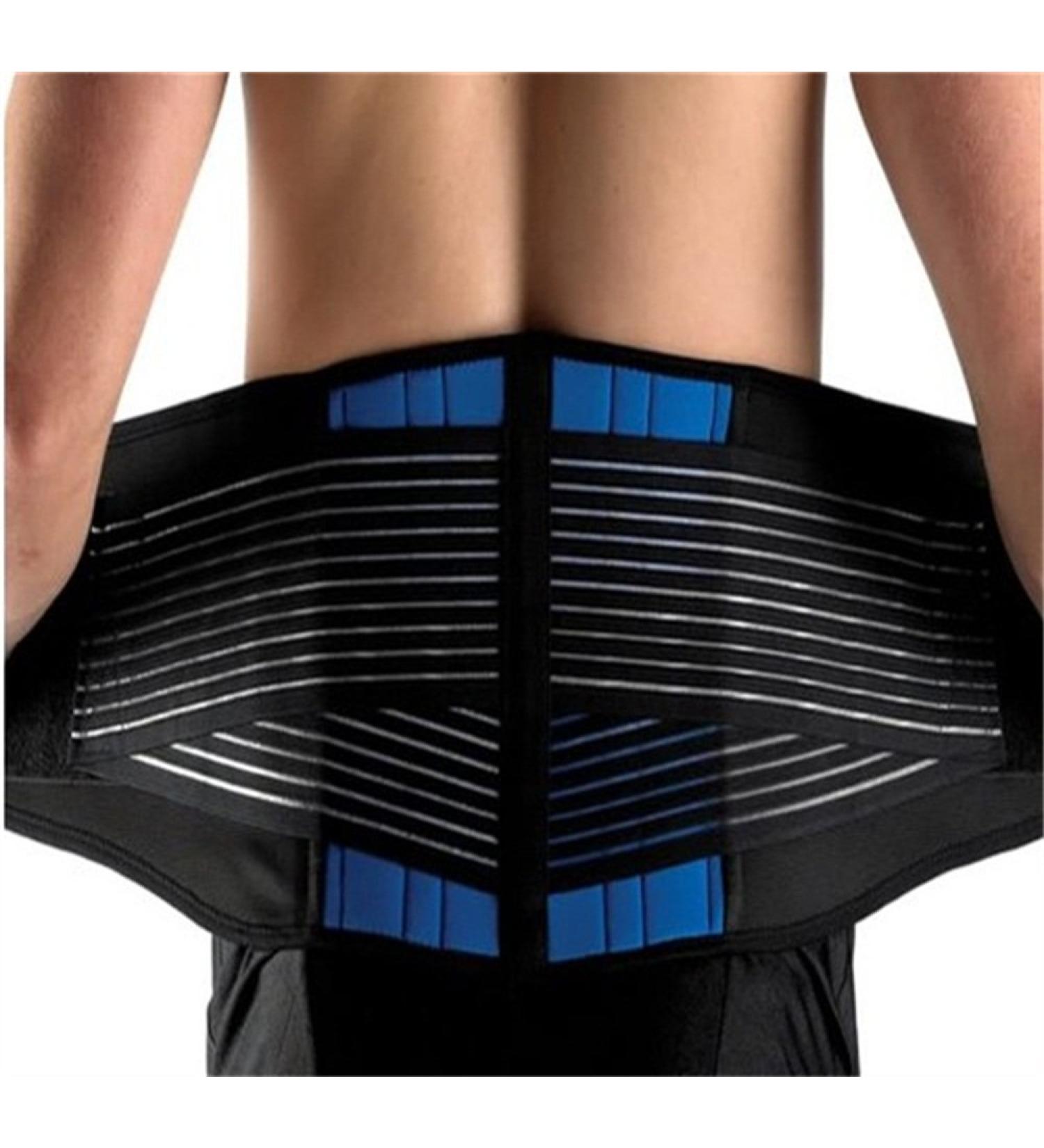 Neoprene Double Pull Posture Support Brace - Aofit Lumbar Lower Back Support Belt (XXL 40-44 inches) - Black & Blue - Buy Online on GoSupps.com