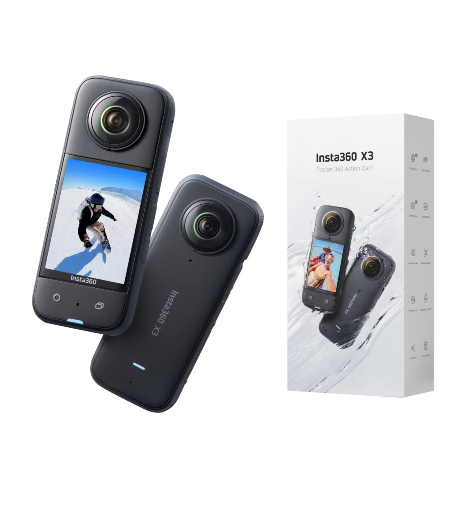 Insta360 X3 360 Action Camera | 5.7K Video | 72MP Photo | 4K Single-Lens | Waterproof | AI Editing | Live Stream - 60fps Me Mode - Buy Online on GoSupps.com