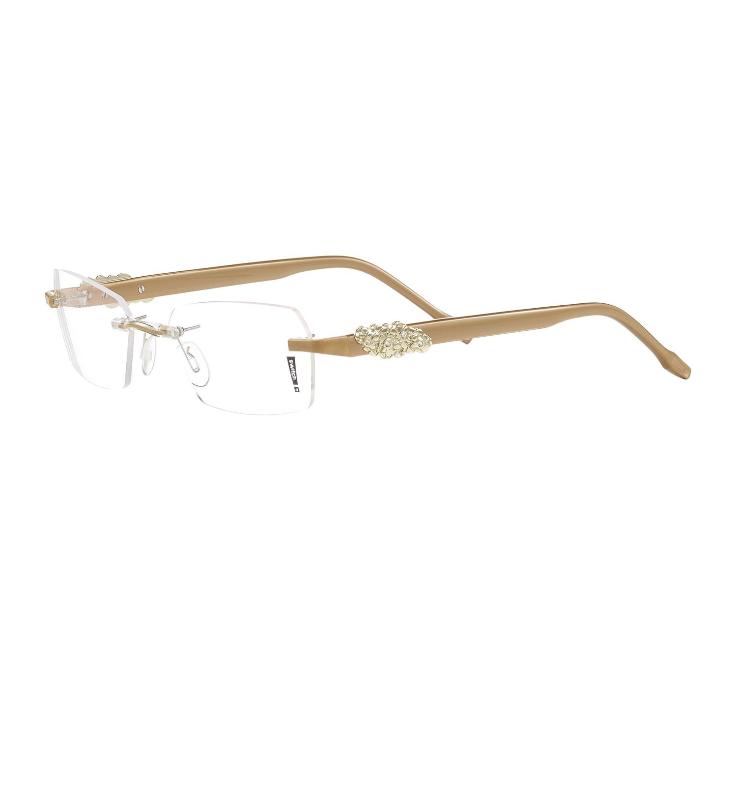 Switch it! Exclusive set with stones - acetate interchangeable temples in different colors (9081: brown - gold decor with stones)