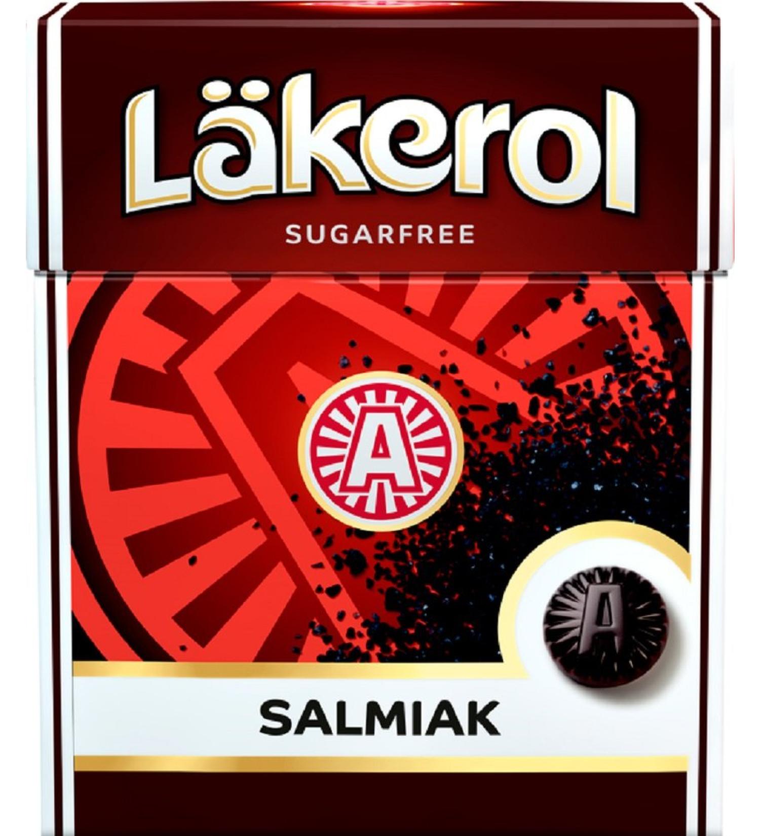 24 Boxes x 25g of L kerol (Lakerol) Salmiak - Swedish Salty Liquorice Licorice Salmiak Sugar Free Stevia Pastilles Lozenges Drops Dragees Candies Sweets