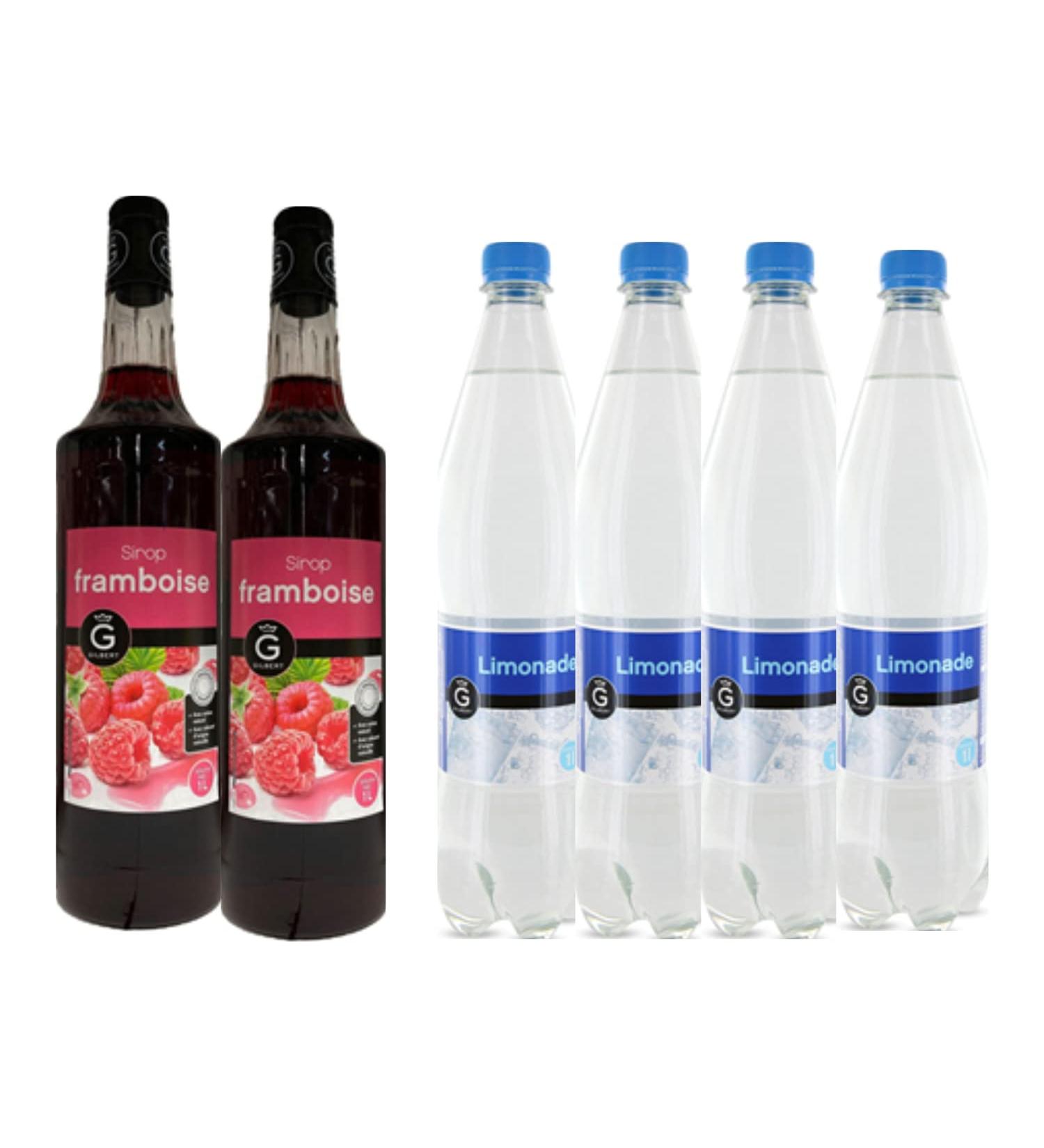 Gilbert Syrup & Lemonade Pack: Gilbert Raspberry Syrup (2x1L) - Gilbert Lemonade (4x1L) - Buy Online on GoSupps.com
