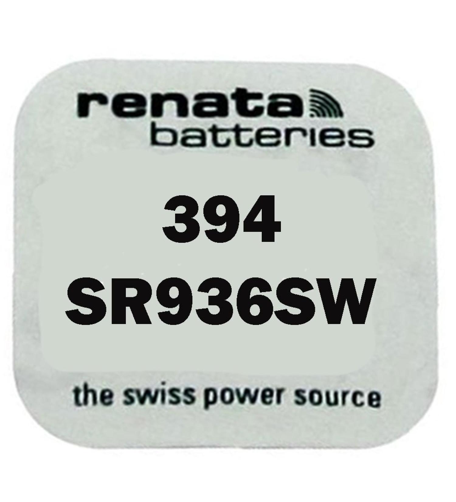 Strip of 10 Genuine Fresh Renata 394 SR936SW Swiss Made Silver 1.55v Batteries