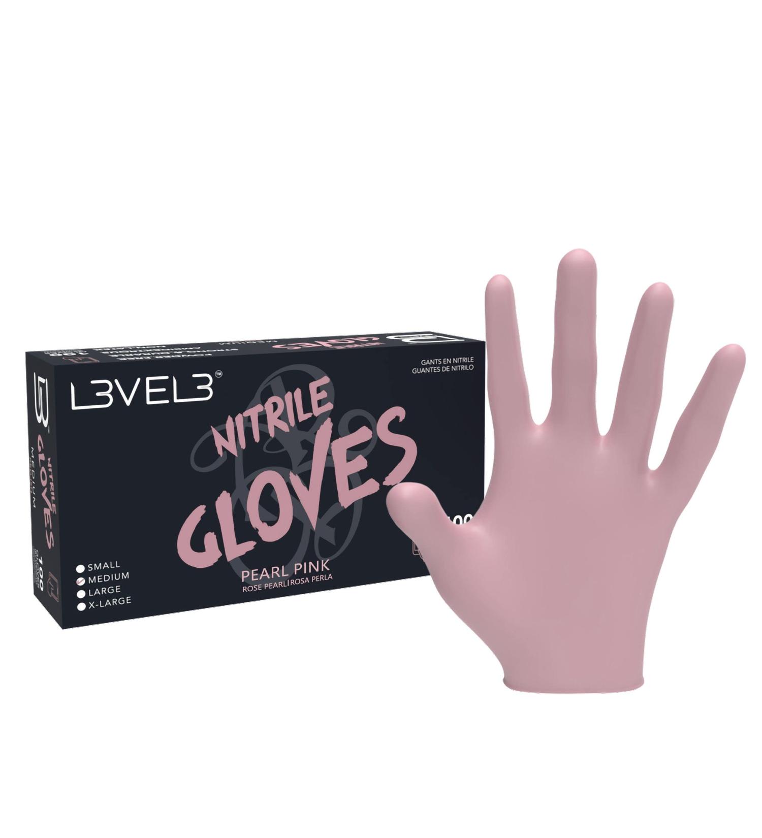 Professional Heavy Duty L3 Level 3 Nitrile Gloves - Latex Free - Large - Box of 100 Pink - Buy Online on GoSupps.com