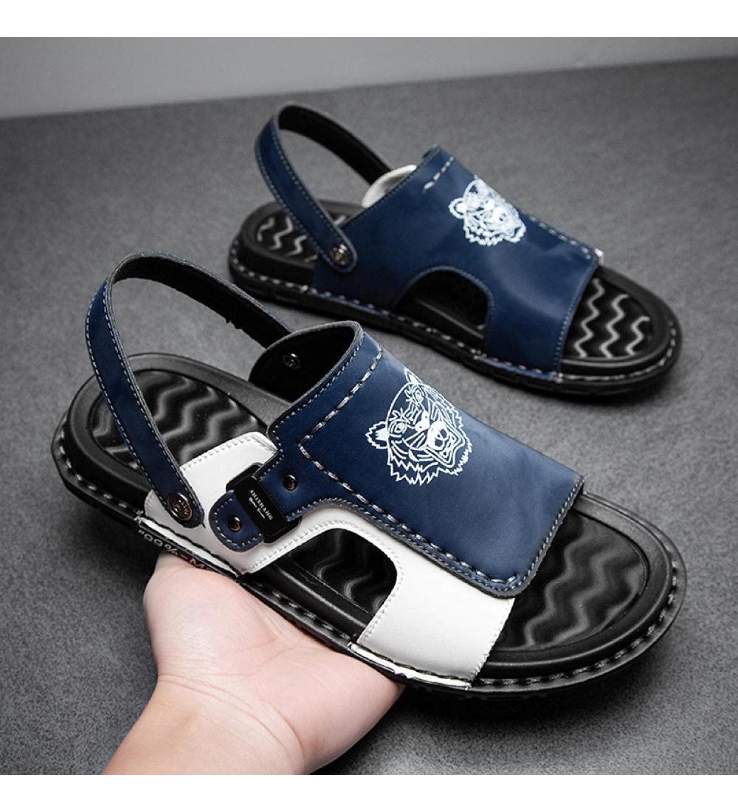 MLLM Garden Beach Yard Outdoor Casual Beach Shoes Men Soft Non-Slip Blue a_42