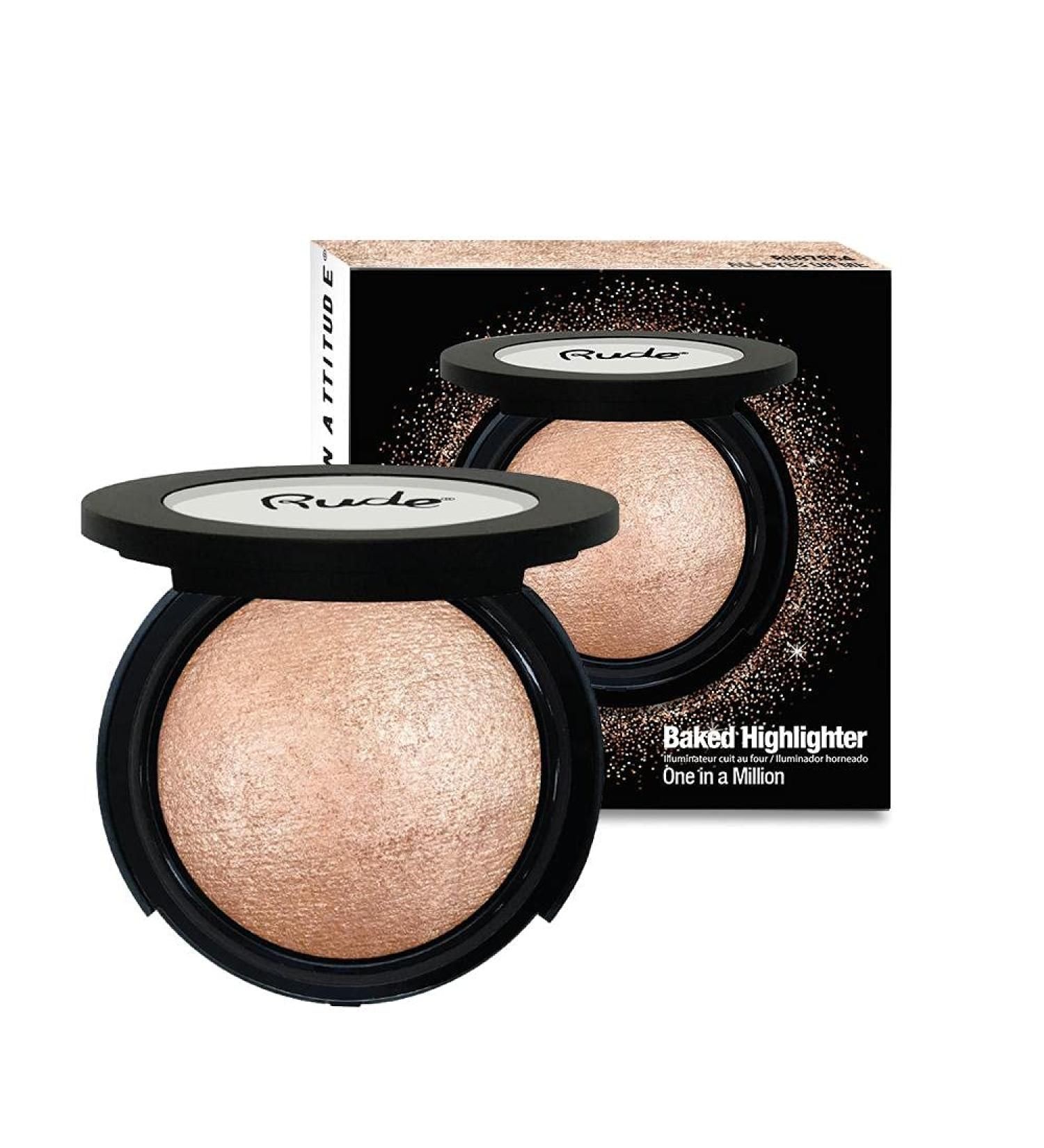 Rude Baked Highlighter - One in A Million | Shop Internationally for Radiant Glow - Buy Online on GoSupps.com