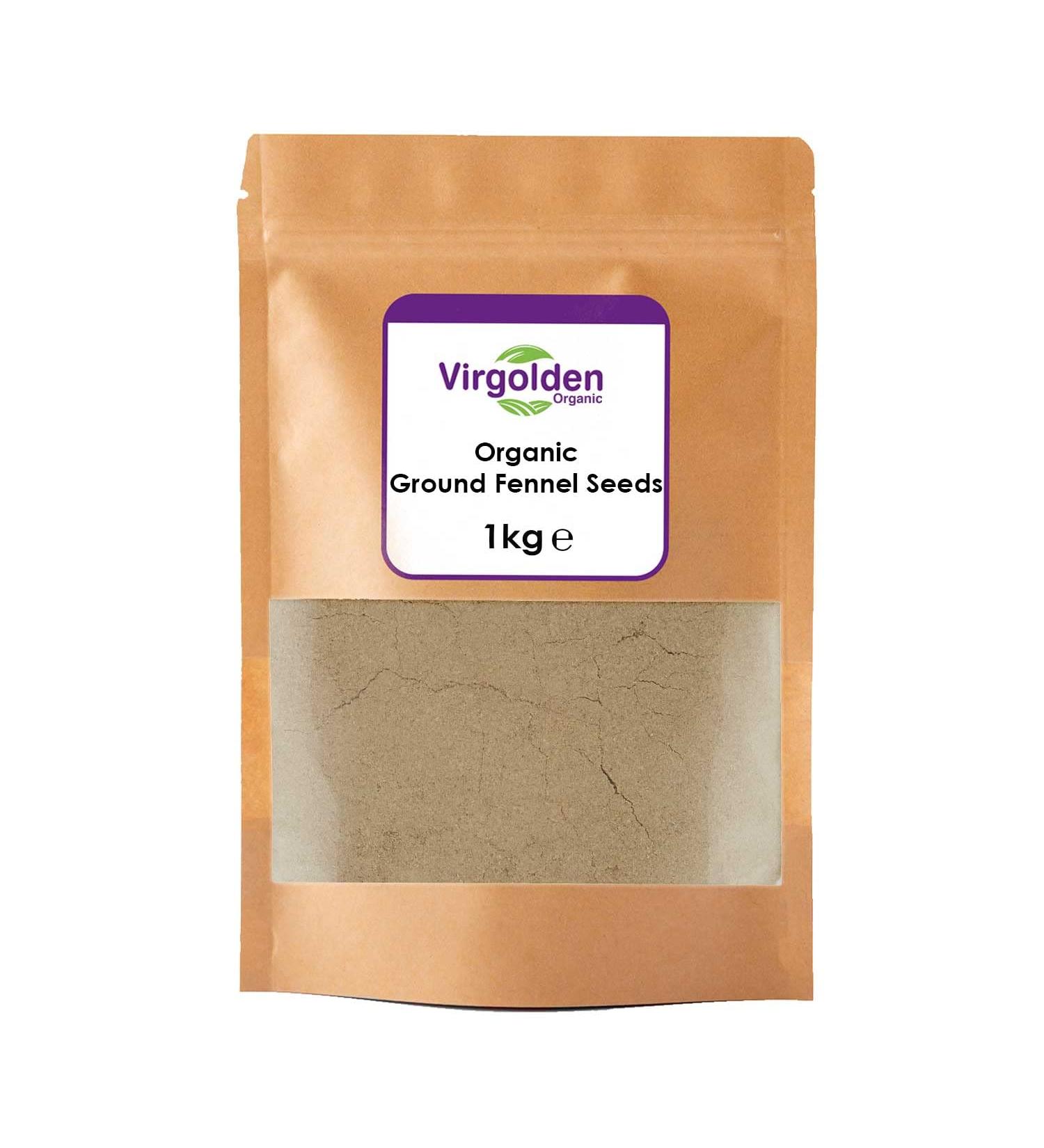 Organic Ground Fennel Seeds 1kg by Virgolden Organic - Buy Online on GoSupps.com