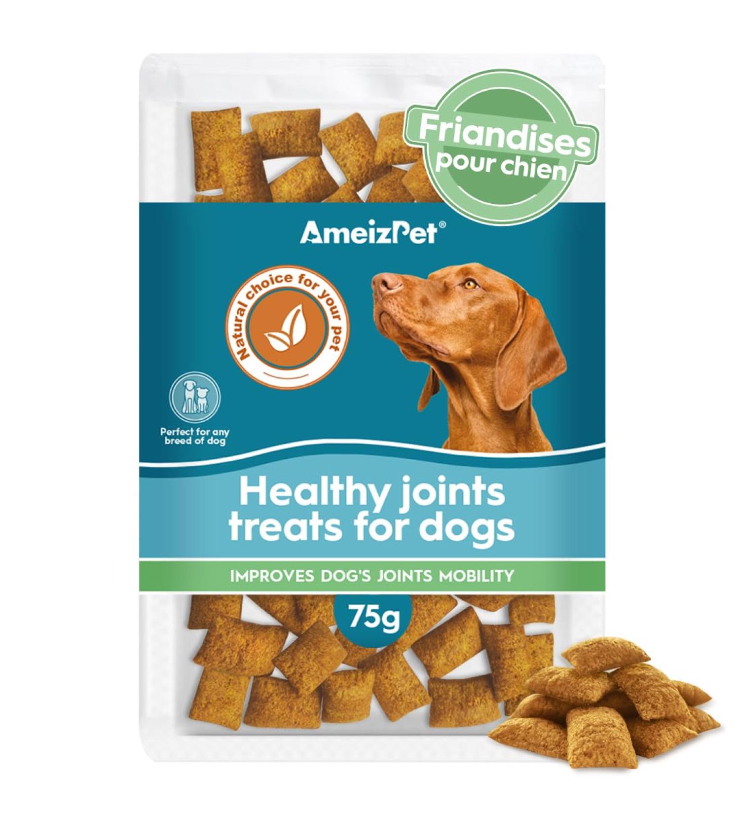 AmeizPet Dog Food Dog Biscuits Hip and Joint Supplements for Dogs Joint Chew Treats 75 g (2.6 oz) - Buy Online on GoSupps.com