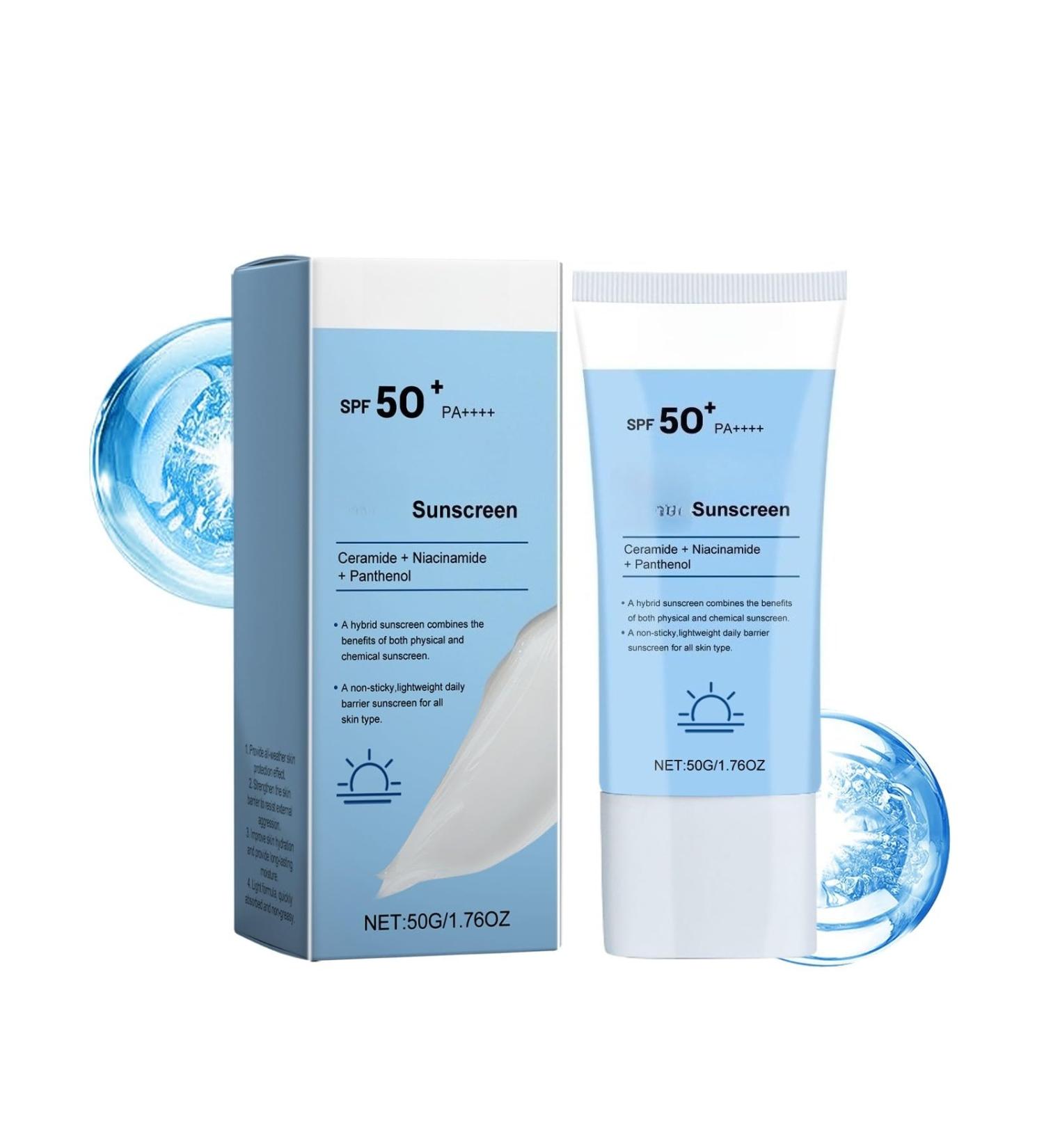 Face Sunscreen SPF 50+ Moisturizer Sunscreen Lightweight under Makeup Travel Essentials Waterproof and Sweat-proof Sunscreen Lotion - Buy Online on GoSupps.com